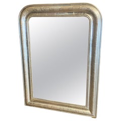 Large French 19th Century Louis Philippe Silver Gilt Mirror