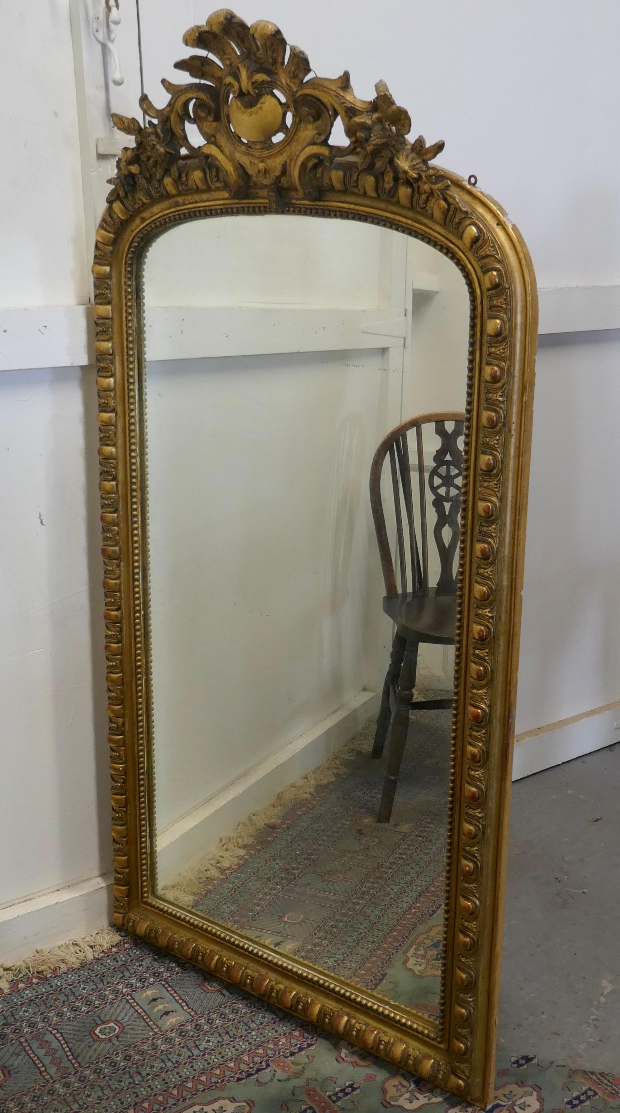 Large French 19th Century Louis Philippe Wall Mirror      For Sale 1