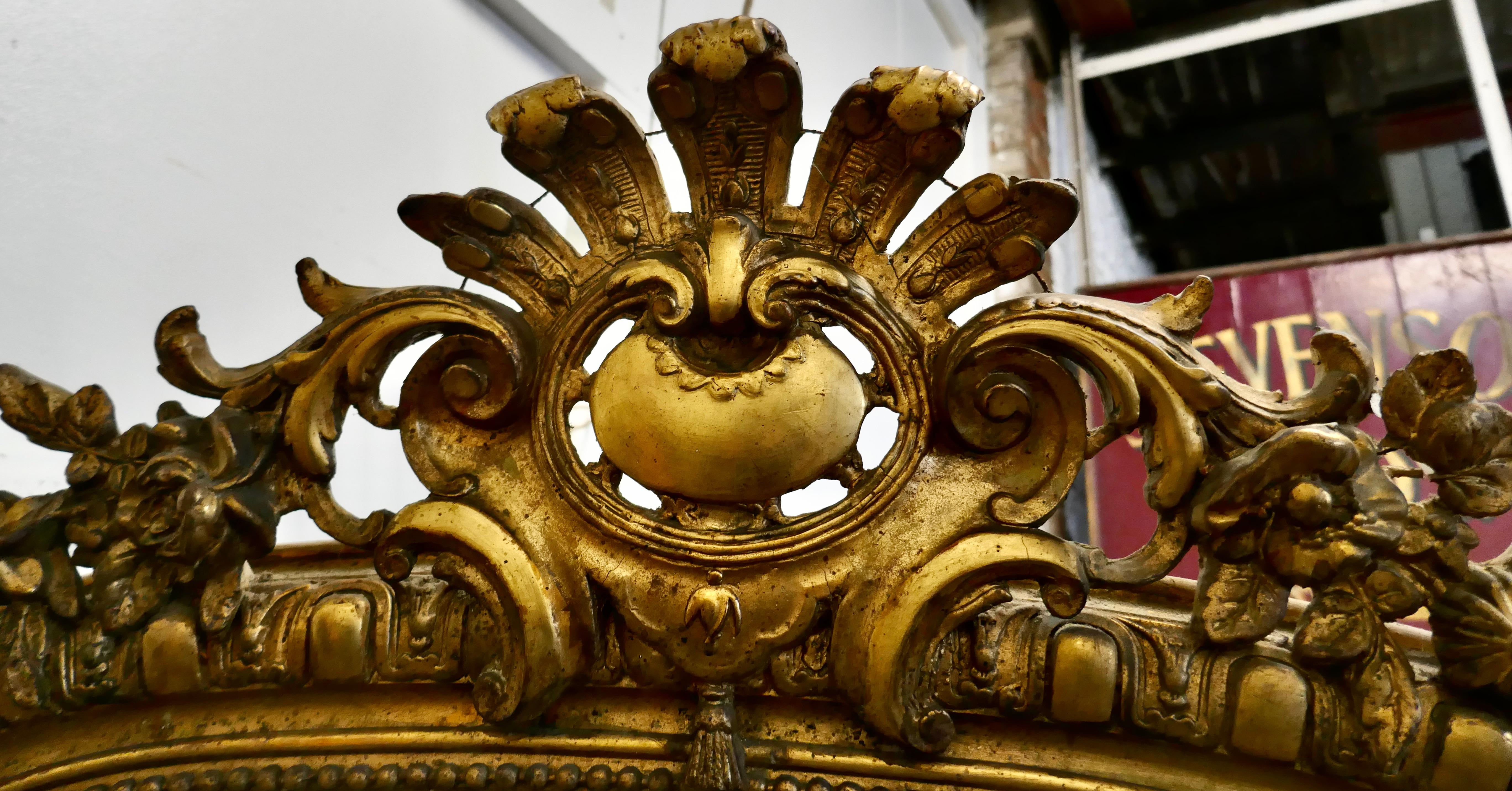 Large French 19th Century Louis Philippe Wall Mirror      For Sale 4