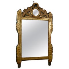 Large French late 18th Century Louis XVI Giltwood Wall Mirror, Overmantel