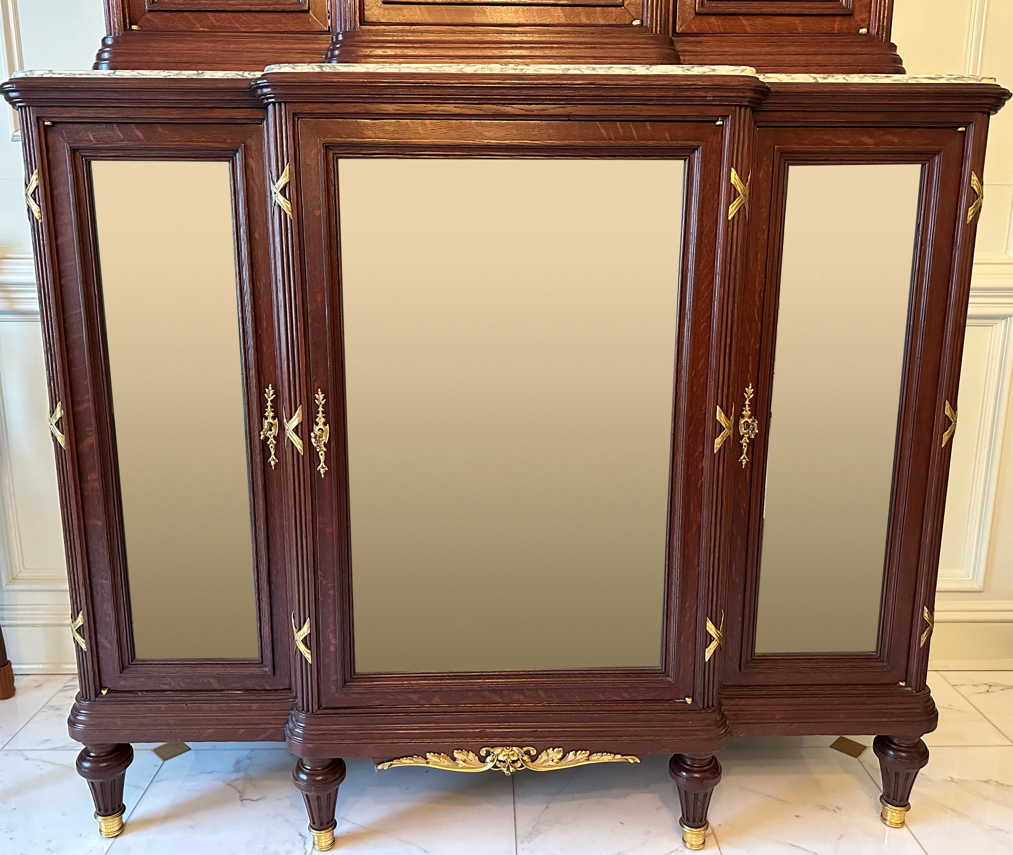 Gilt Large French 19th Century Louis XVI Mirrored Vitrine/Display Cabinet For Sale