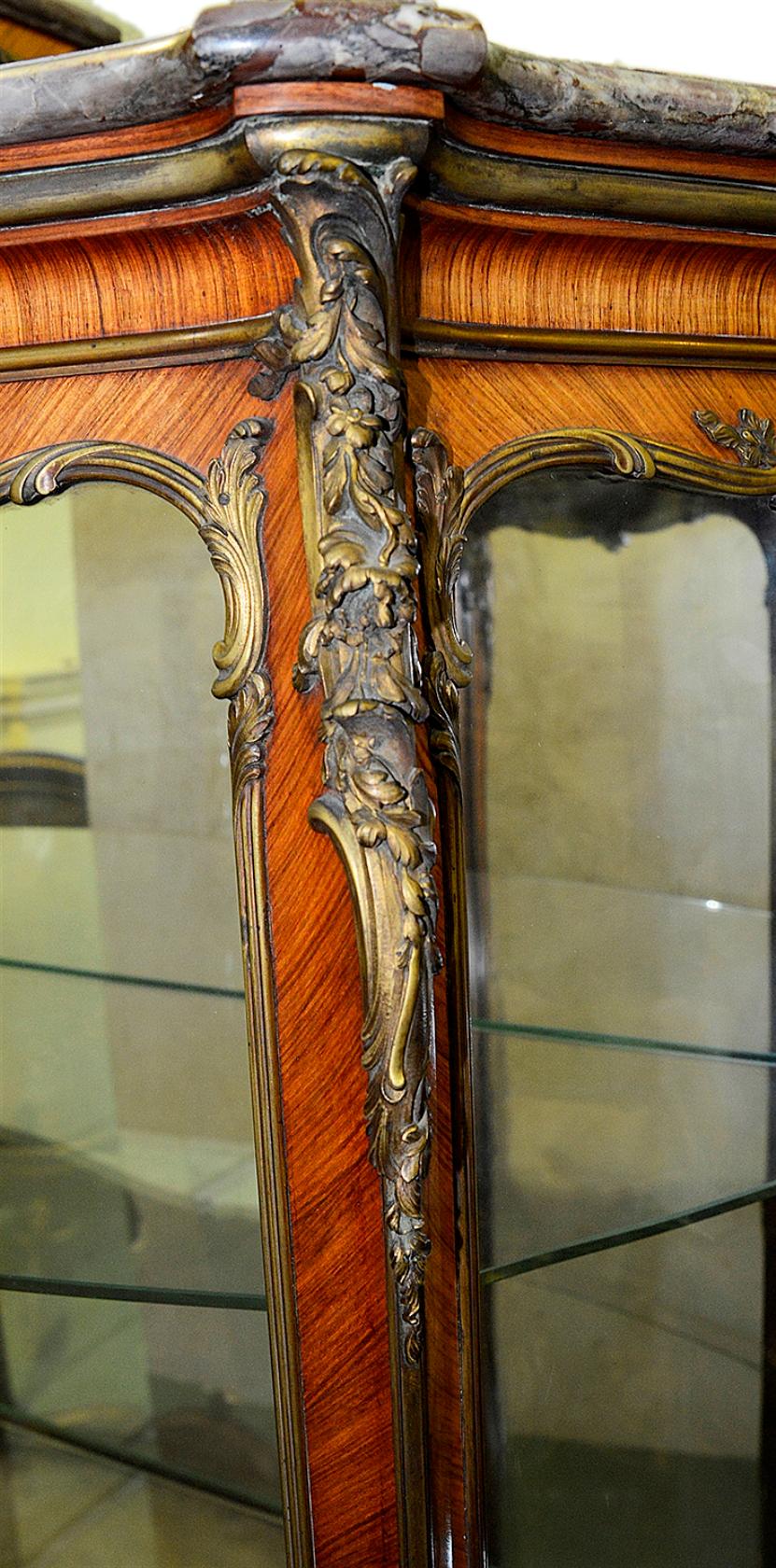 Veneer Large French 19th Century Louis XVI Style Vitrine by Francoise Linke For Sale