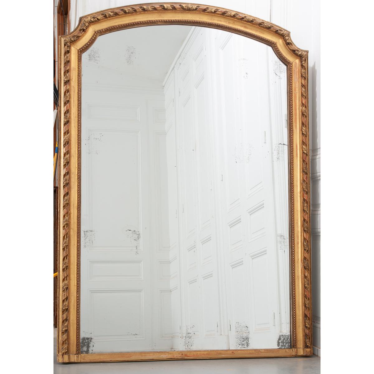Carved Large French 19th Century Mantel Mirror