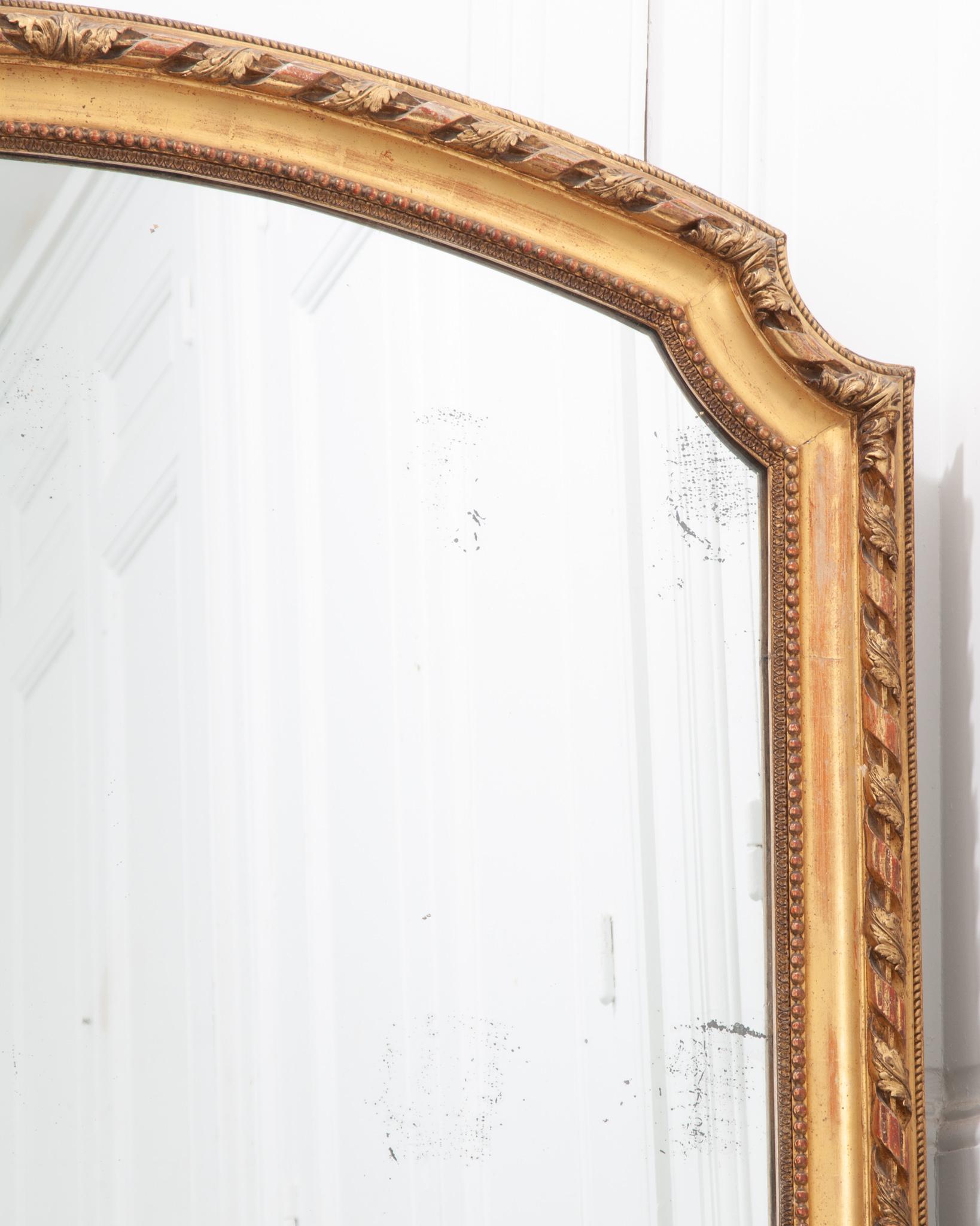 Large French 19th Century Mantel Mirror In Good Condition In Baton Rouge, LA