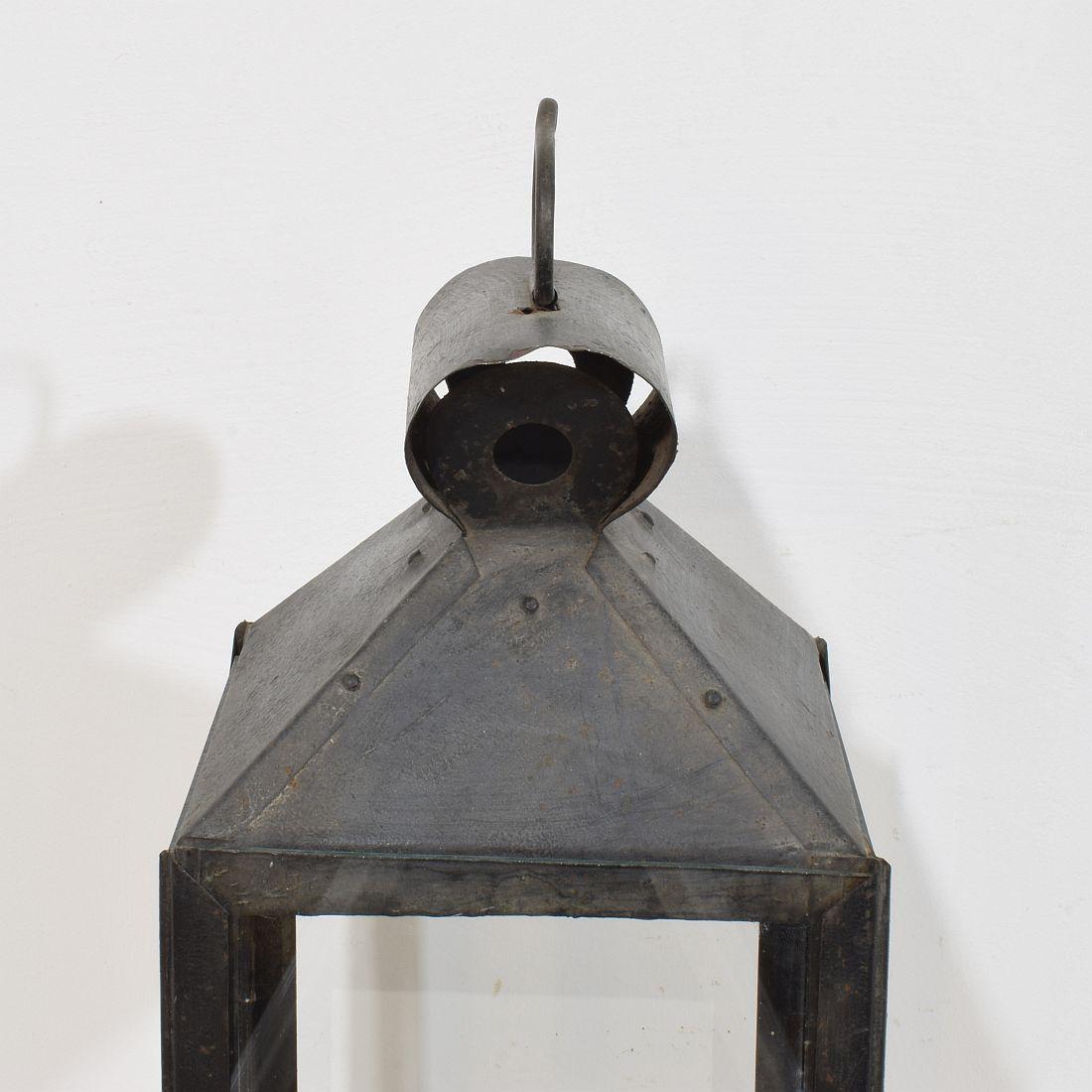 Large French, 19th Century Metal Lantern For Sale 5