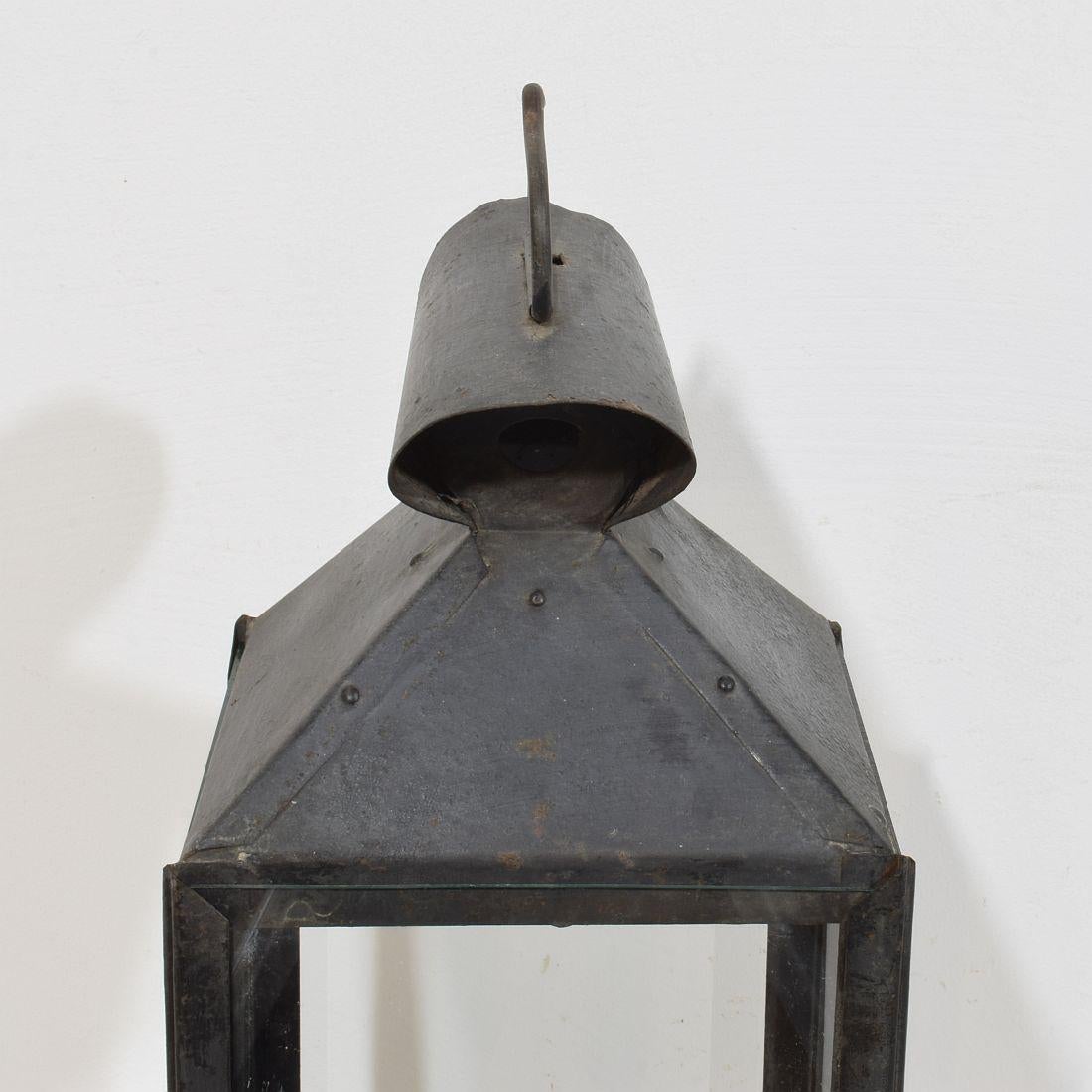 Large French, 19th Century Metal Lantern For Sale 7