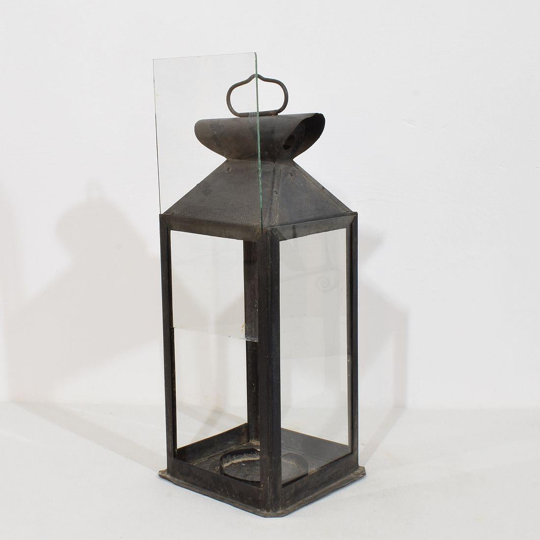 Grande lanterne française en métal du XIXe siècle en vente 9