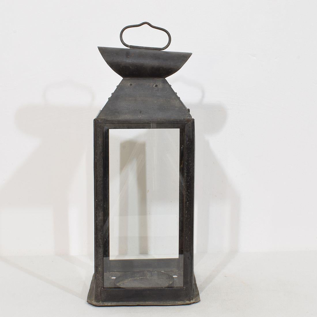 Large French, 19th Century Metal Lantern For Sale 2