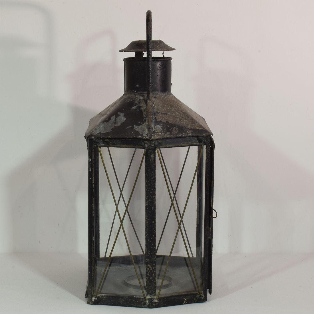 Large French 19th Century Metal Lantern 2