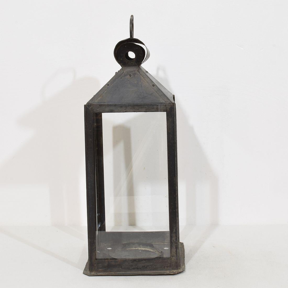 Grande lanterne française en métal du XIXe siècle en vente 2