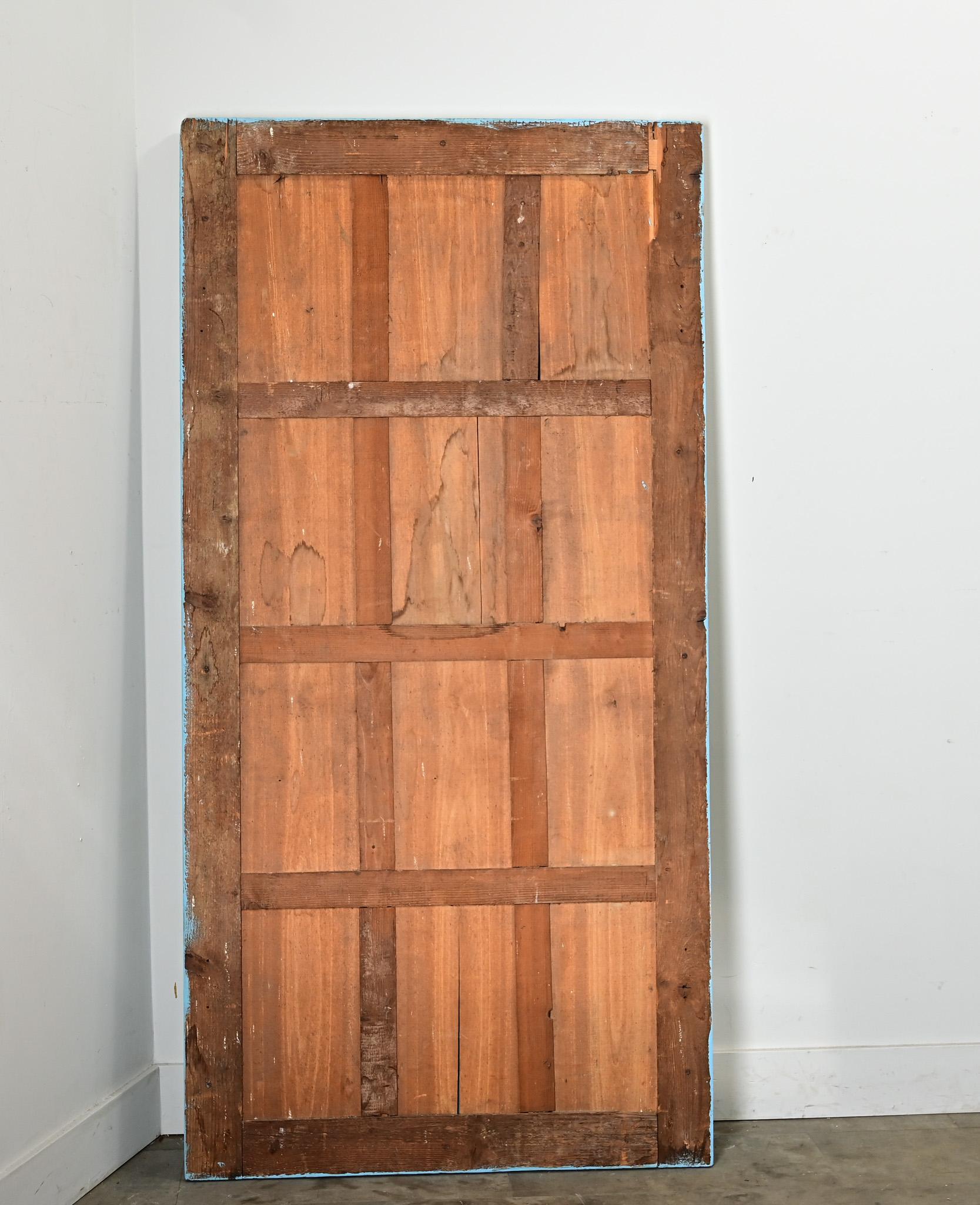 Grande specchio francese del XIX secolo con vernice blu recente in vendita 1