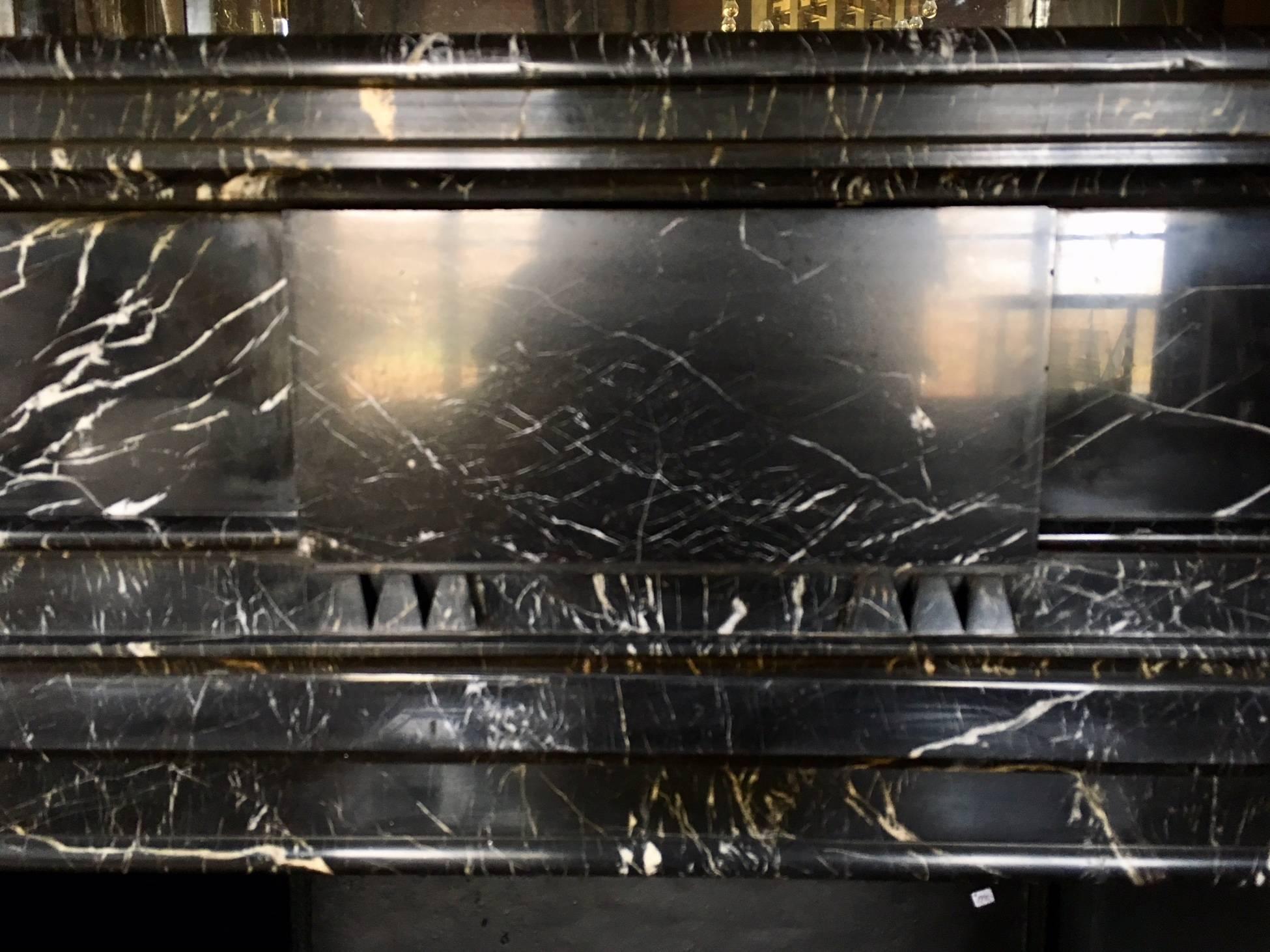 Large French 19th Century Nero Marquina Fire Place 2