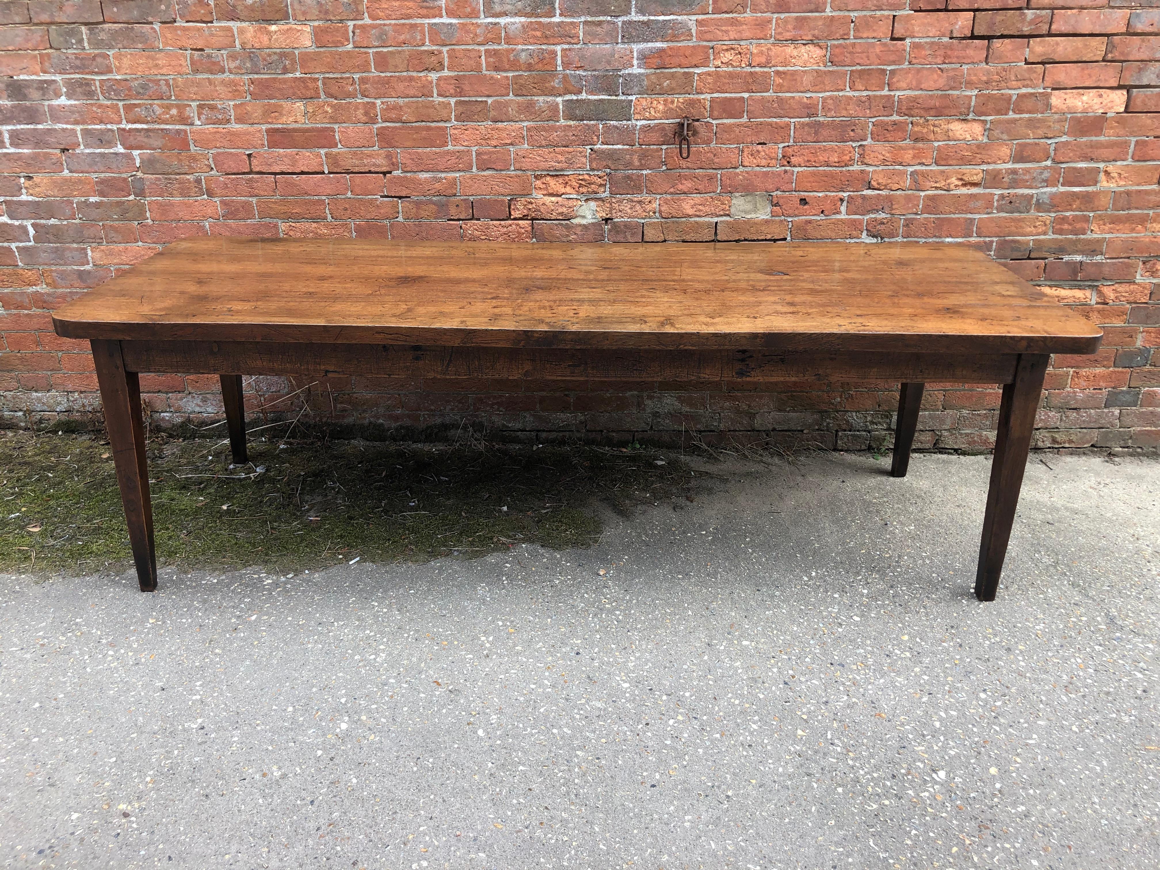French Provincial Large French 19th Century Oak Farmhouse Table