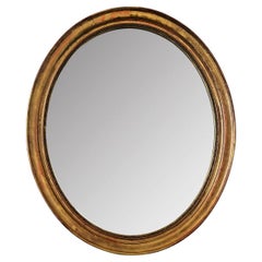 Large French 19th Century Oval Gilt Mirror