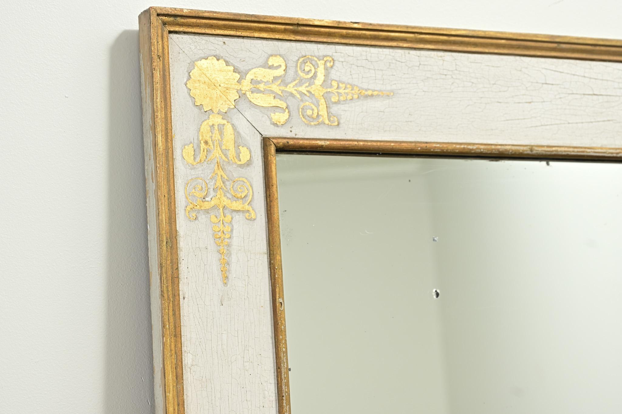Large French 19th Century Painted Mirror In Good Condition For Sale In Baton Rouge, LA