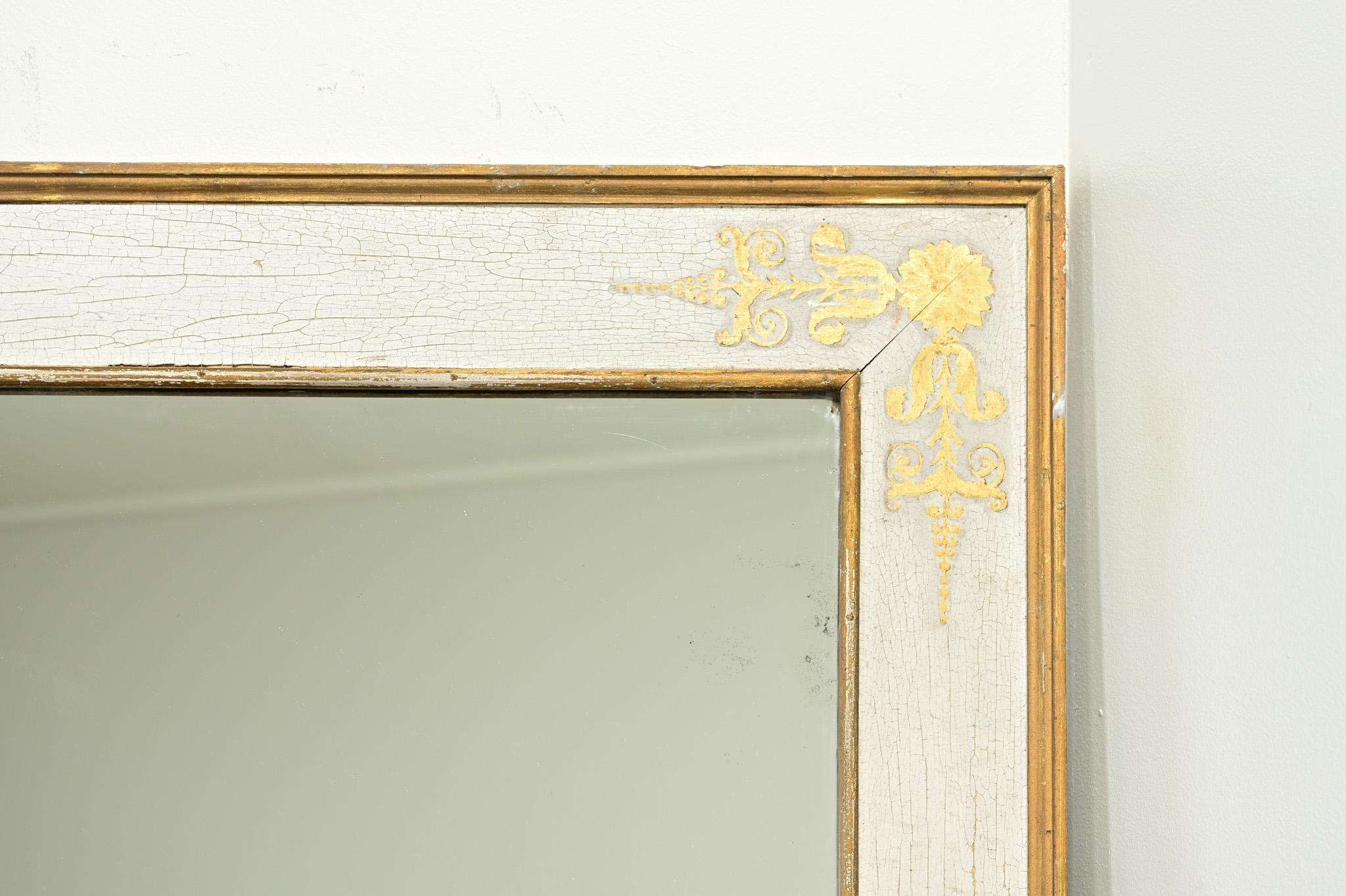 Large French 19th Century Painted Mirror For Sale 2