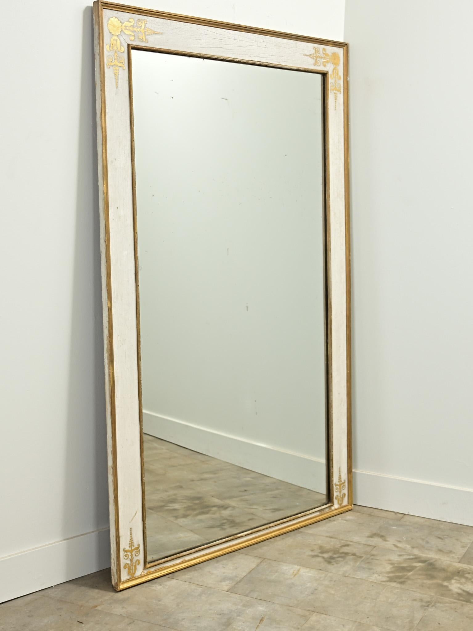 Large French 19th Century Painted Mirror For Sale 3