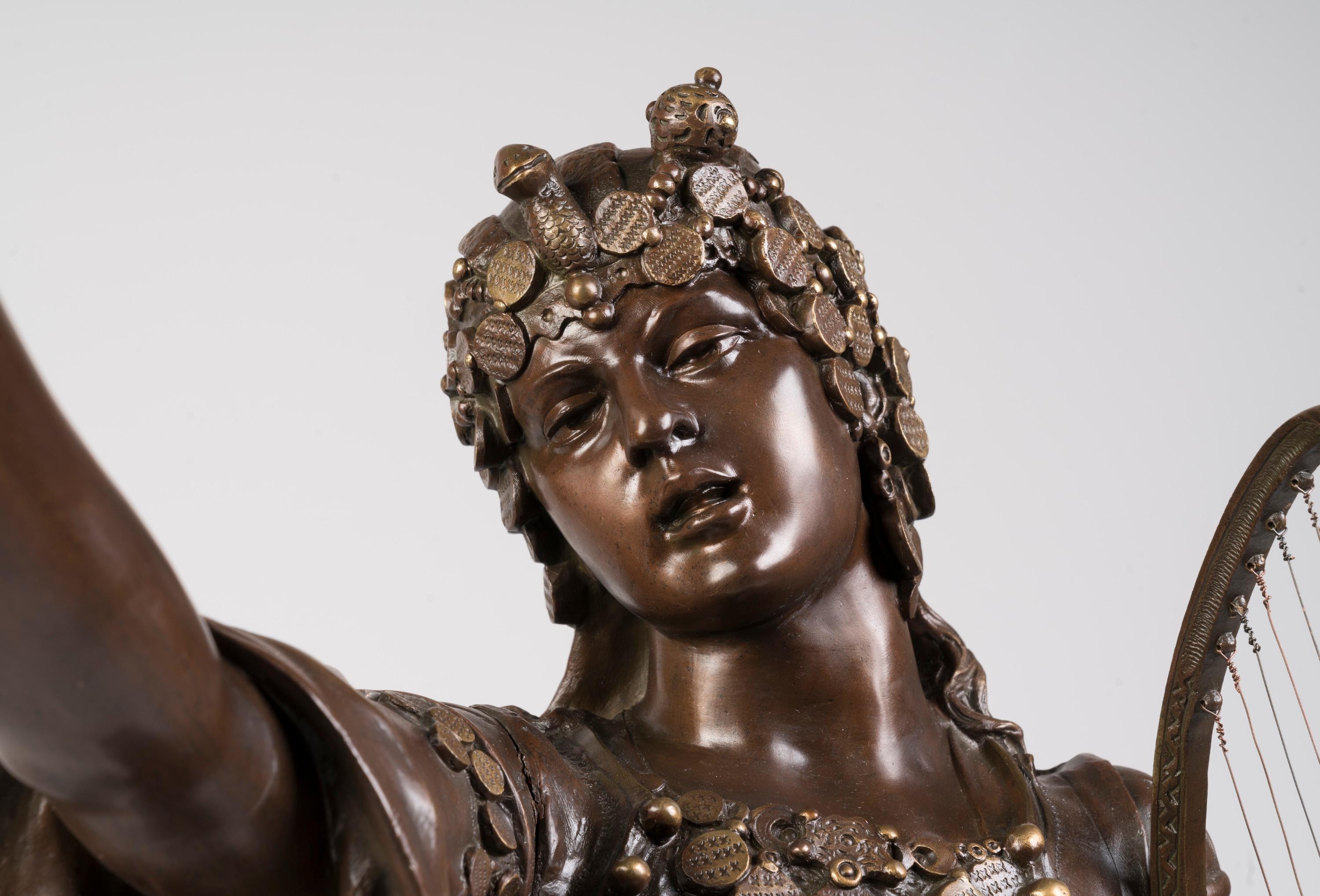 Grande scultura in bronzo patinato francese del XIX secolo raffigurante Salammbô di Marcel Début In condizioni buone in vendita a London, GB