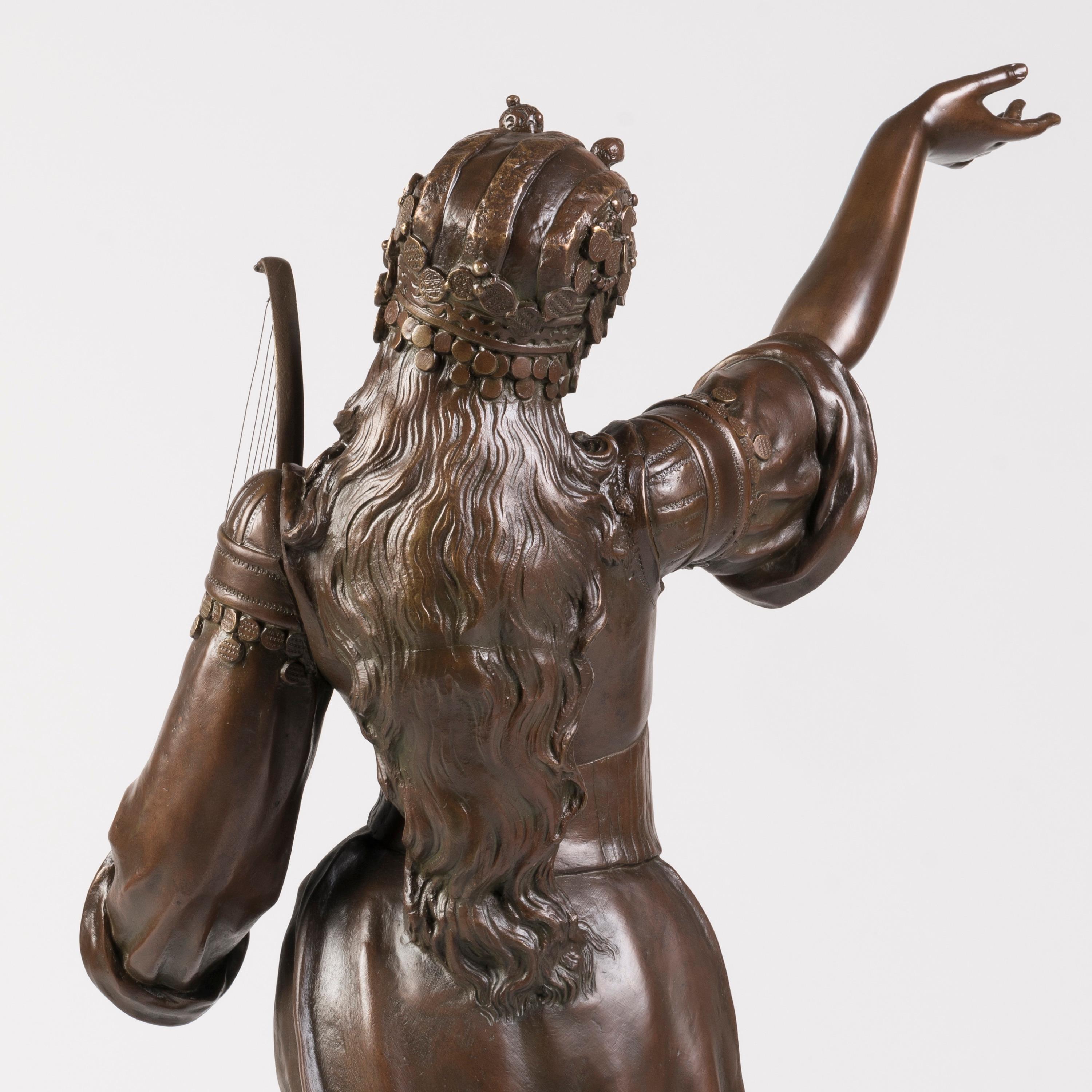 XX secolo Grande scultura in bronzo patinato francese del XIX secolo raffigurante Salammbô di Marcel Début in vendita