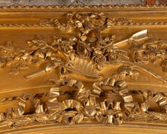 Large French 19th Century Rectangular Napoleon III Gilt Wood Mirror