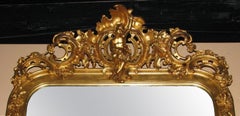 Large French 19th Century Rococo Giltwood Mirror with Sevres Porcelain Plaques