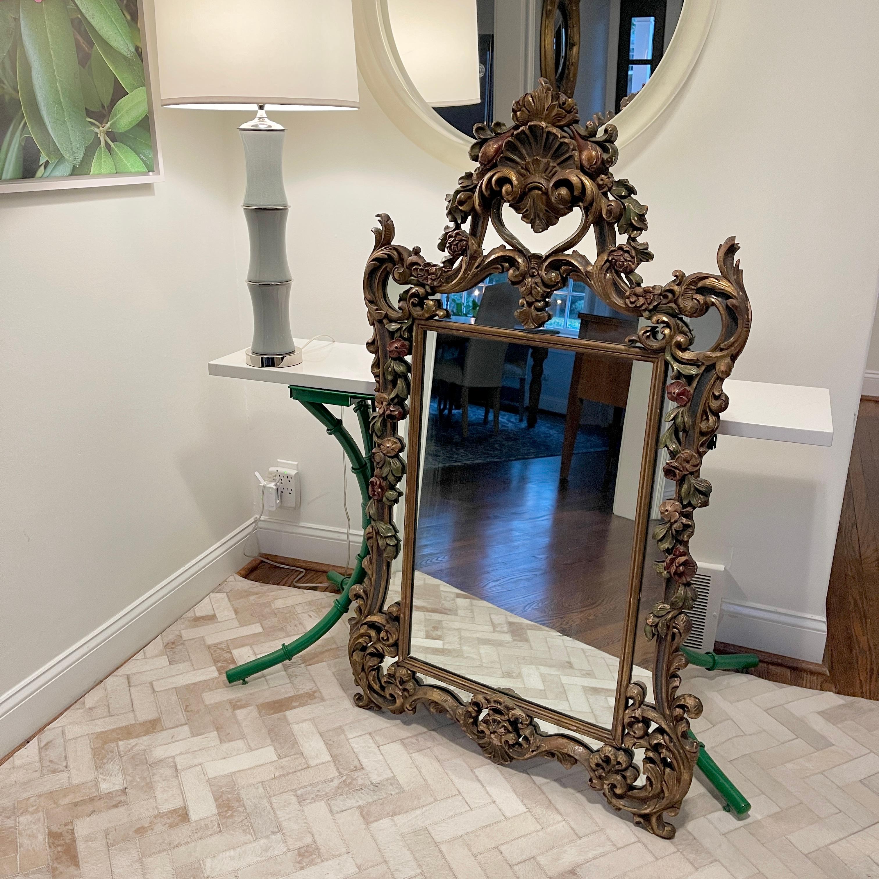 Large French 19th Century Rococo Wall Mirror, Circa 1880 For Sale 1