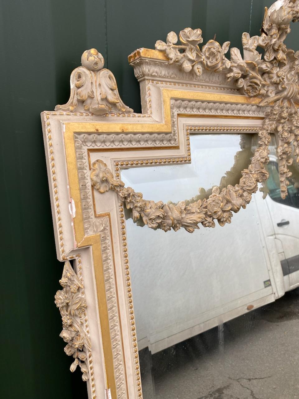 Large French 19th Century Wall Mirror  For Sale 4