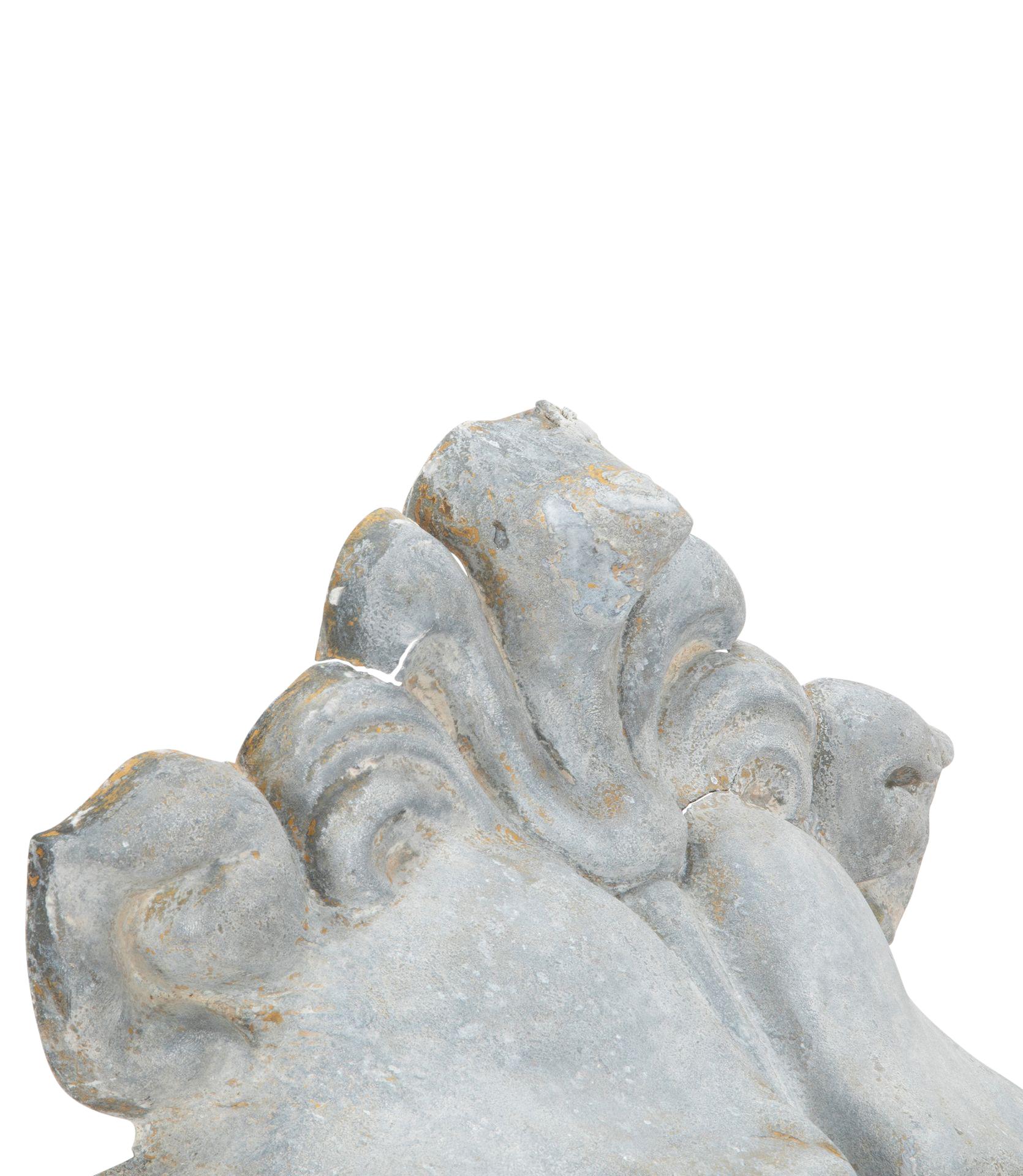 Large French 19th Century Zinc Lion Head In Good Condition For Sale In Tetbury, Gloucestershire