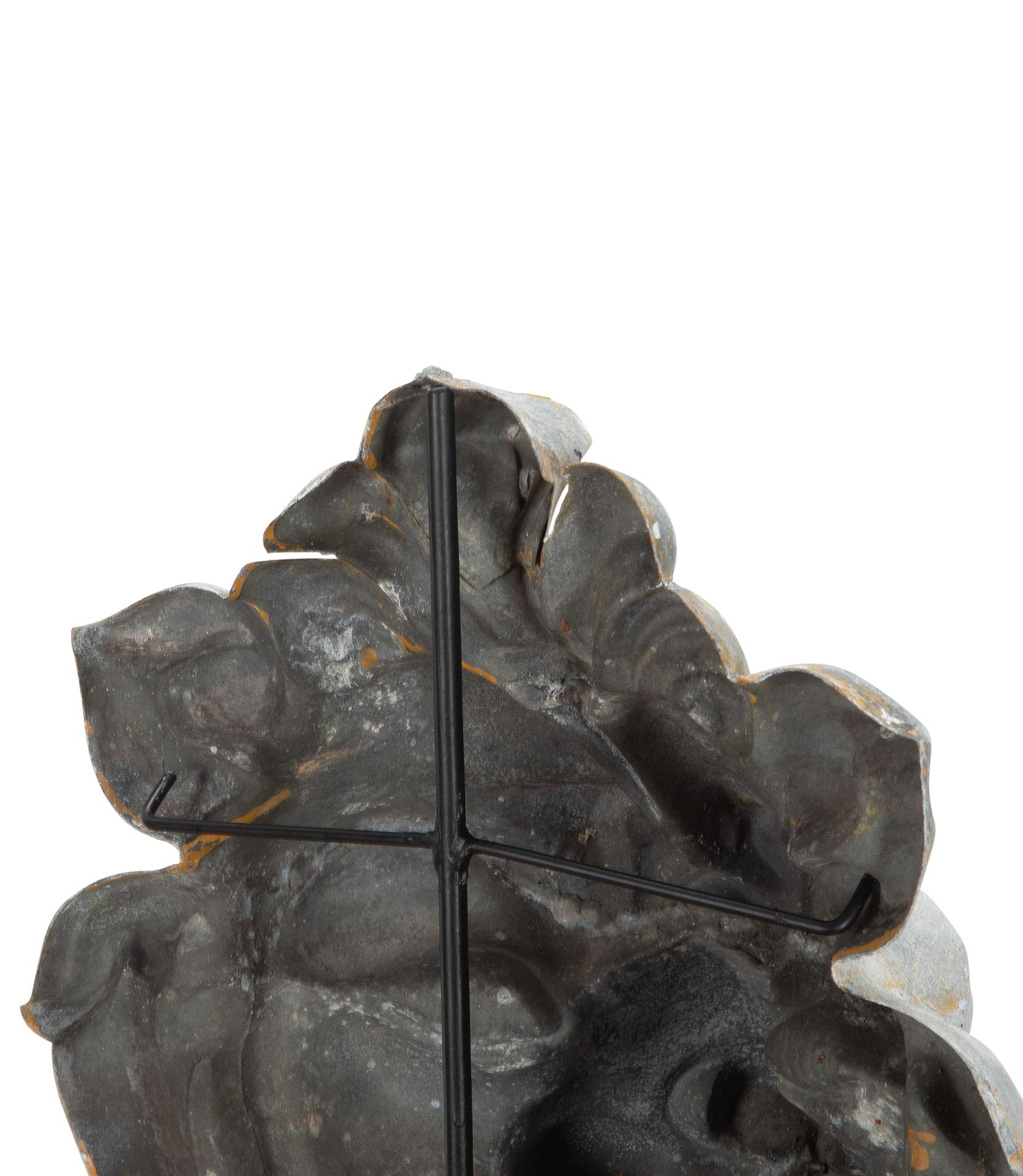 Large French 19th Century Zinc Lion Head For Sale 3