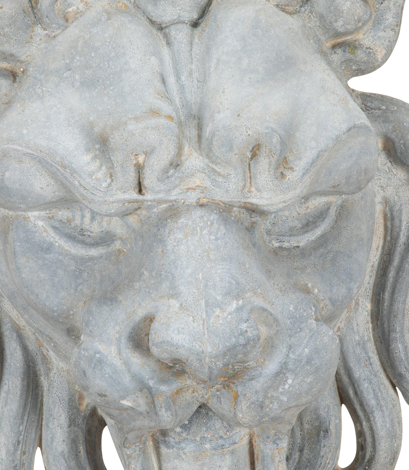 Large French 19th Century Zinc Lion Head For Sale 5