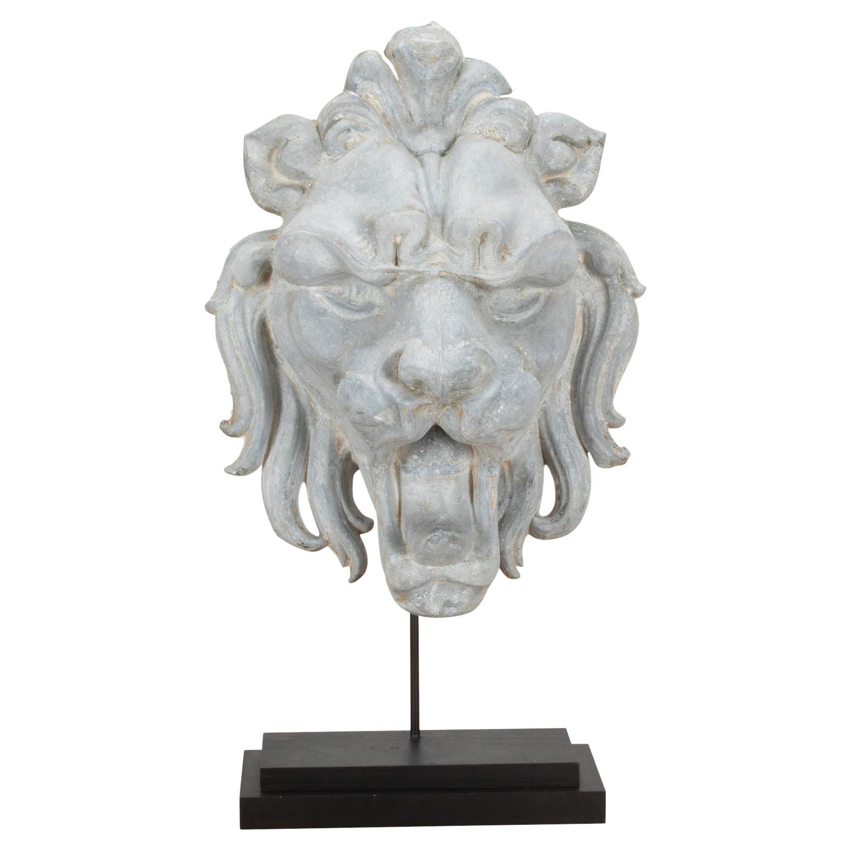 Large French 19th Century Zinc Lion Head
