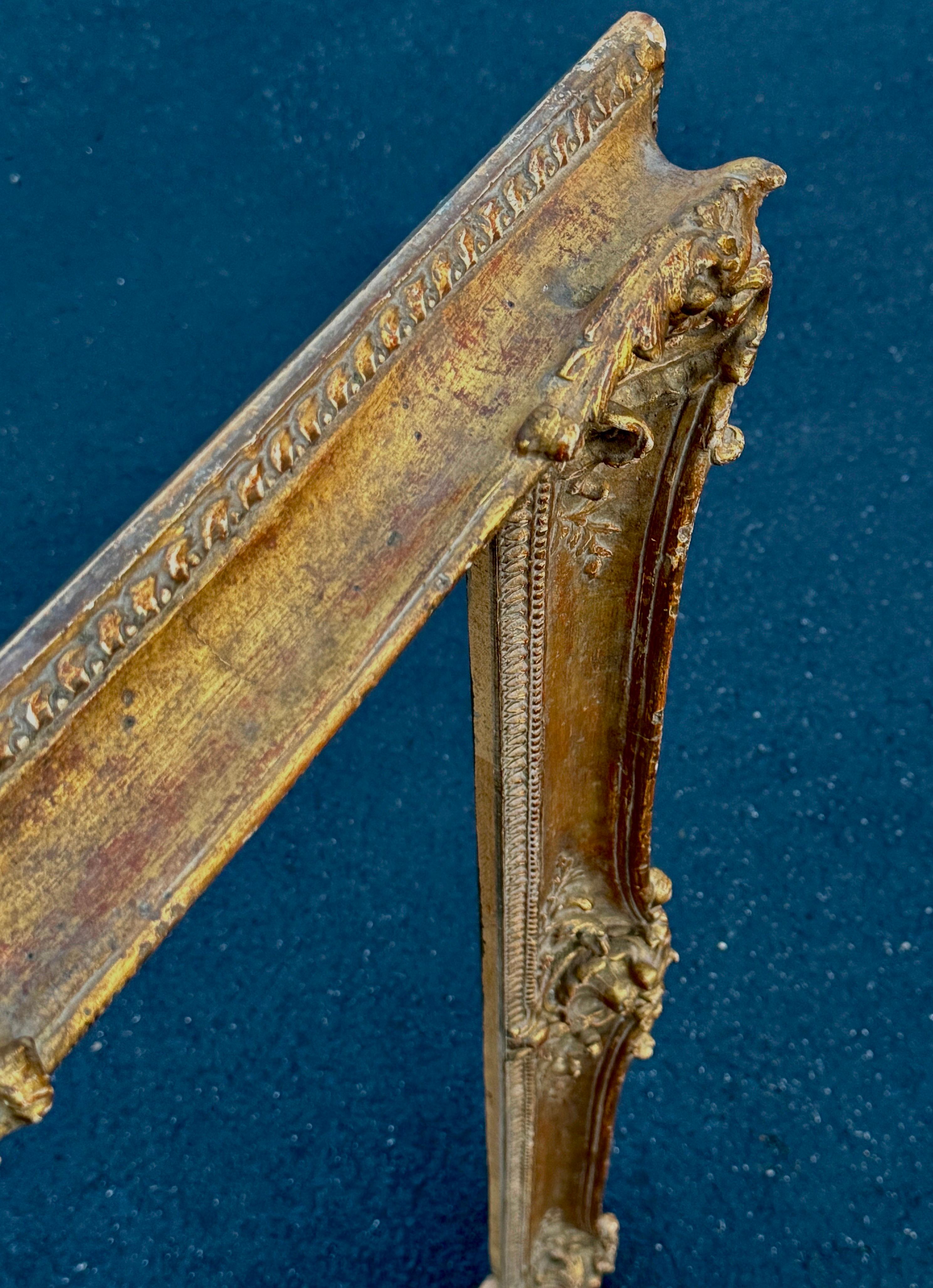 Große Französisch 20. Jahrhundert geschnitzt vergoldet Holzrahmen, Rokoko-Stil im Angebot 9