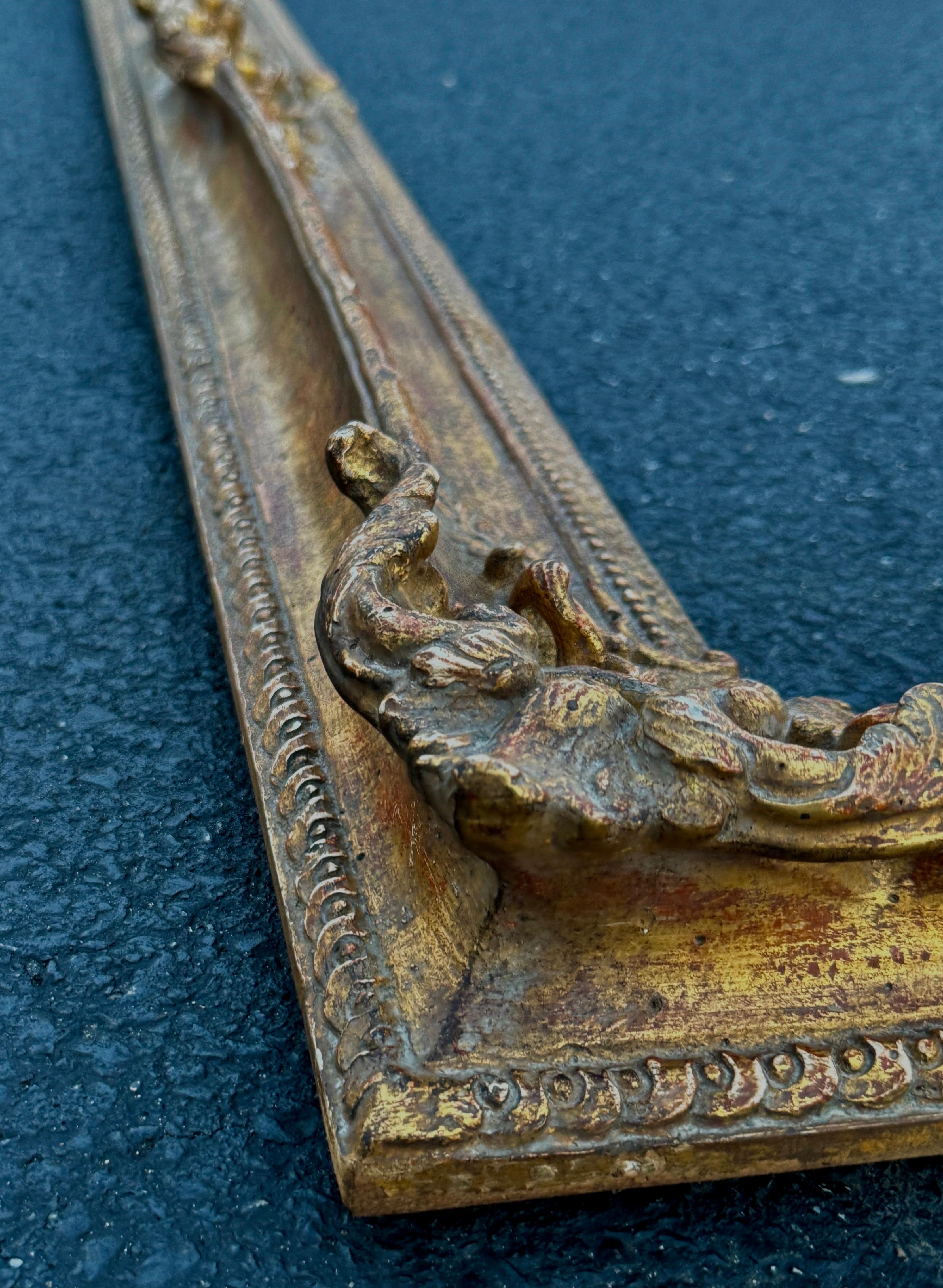 Große Französisch 20. Jahrhundert geschnitzt vergoldet Holzrahmen, Rokoko-Stil im Angebot 12