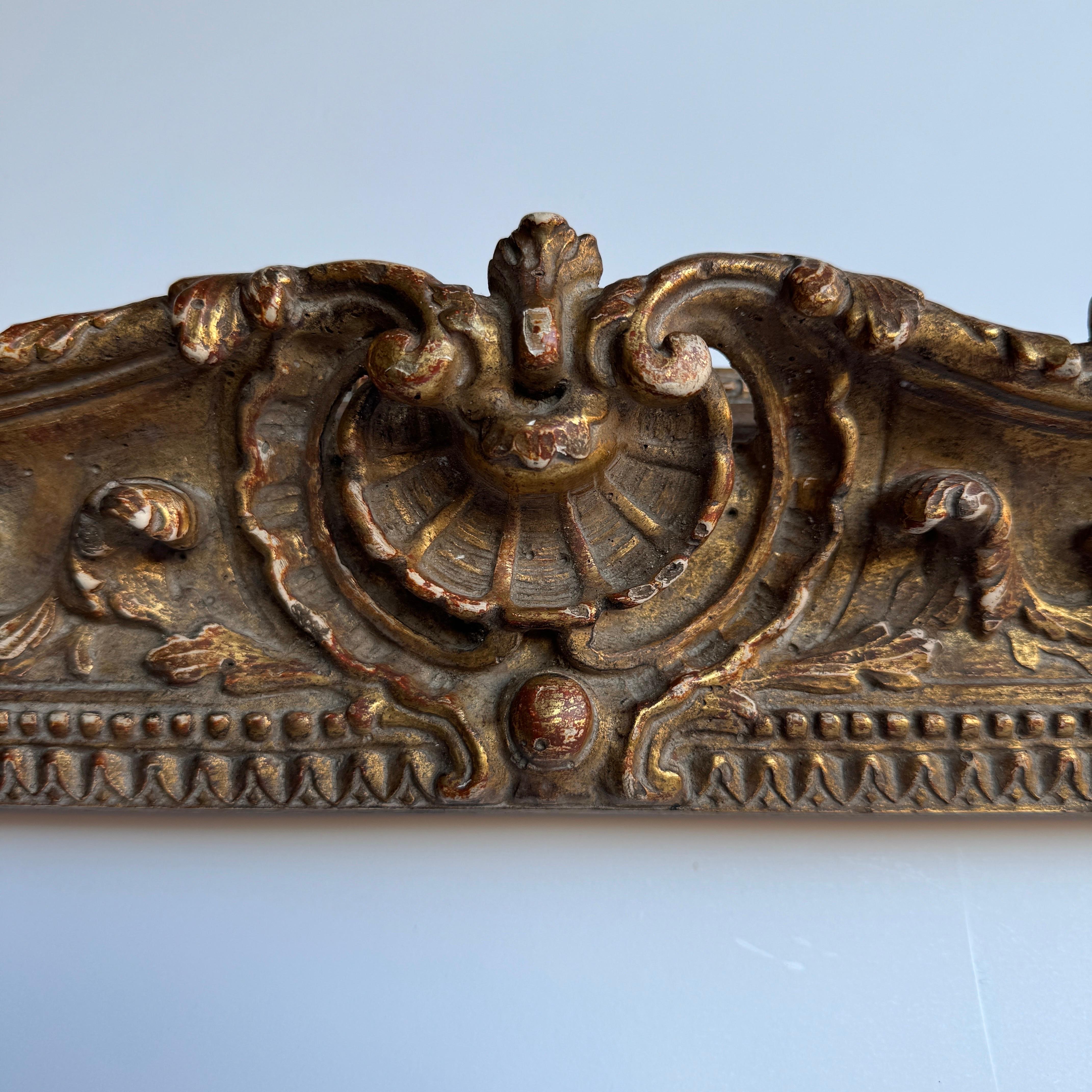 Hand-Crafted Large French 20th Century Carved Gilt Wood Frame, Rococo Style For Sale