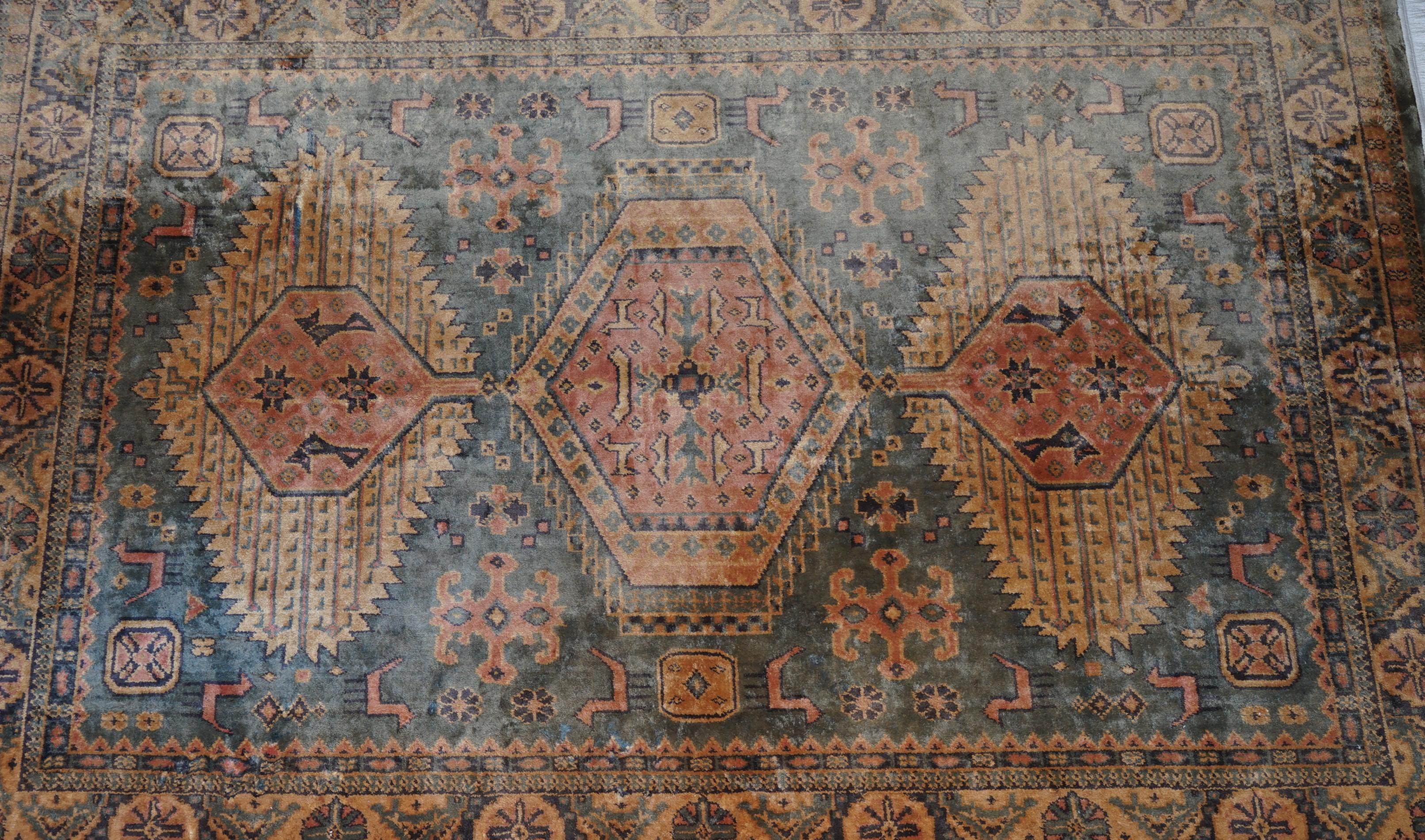 Hand-Crafted Large French Antique Aztek Kilim Style Rug / Carpet Very Nicely Aged For Sale