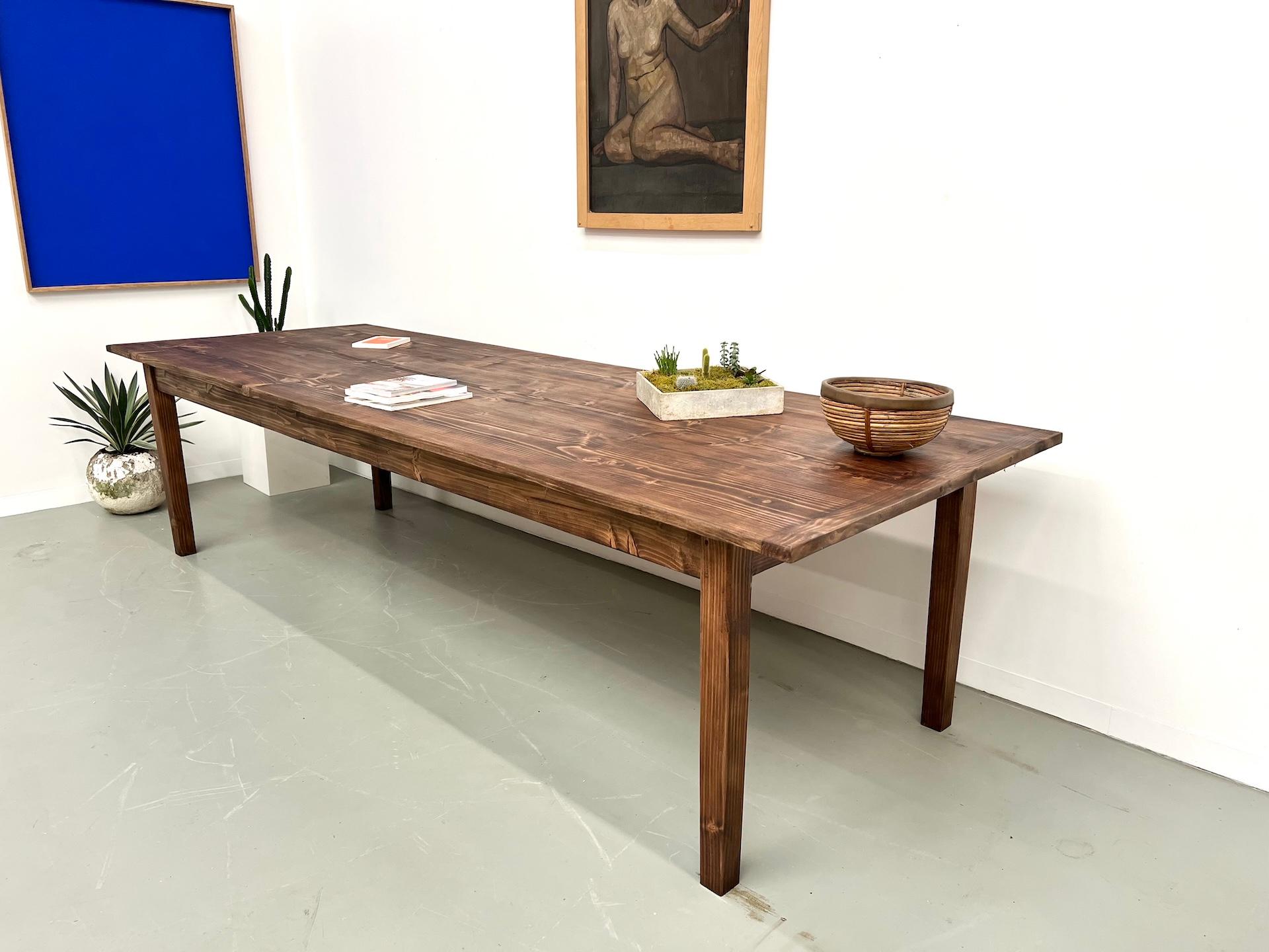 Fin du 20e siècle Grande table de ferme française des années 70 en pin en vente