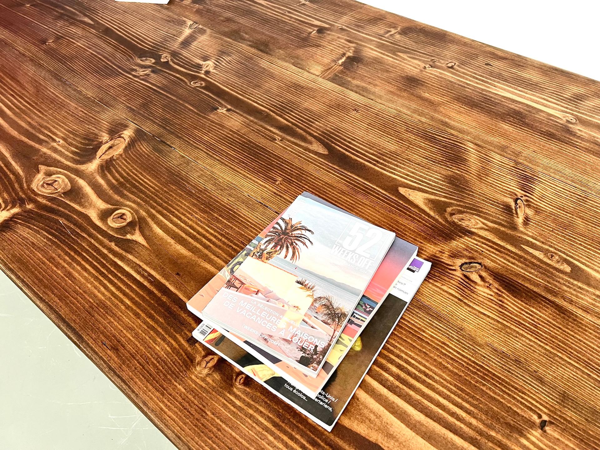 Grande table de ferme française des années 70 en pin en vente 2