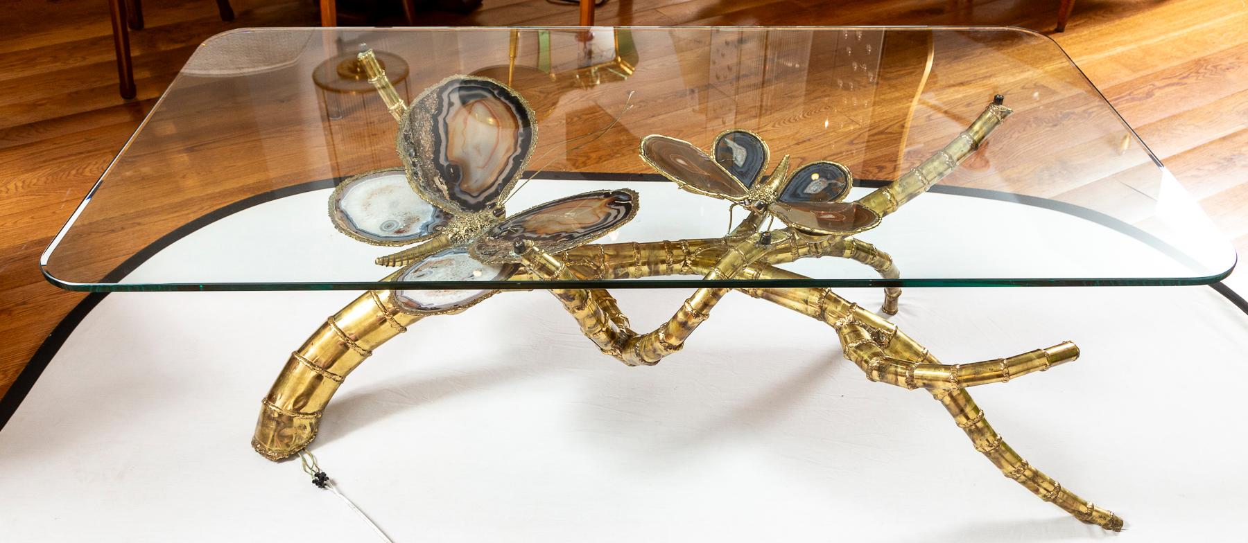 Grande table basse papillon en agate française conçue par Isabelle Faure en vente 9