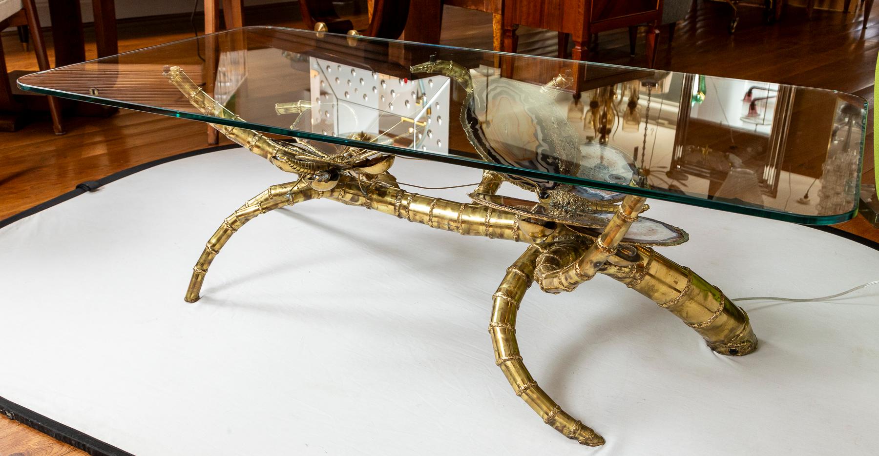 Grande table basse papillon en agate française conçue par Isabelle Faure en vente 10