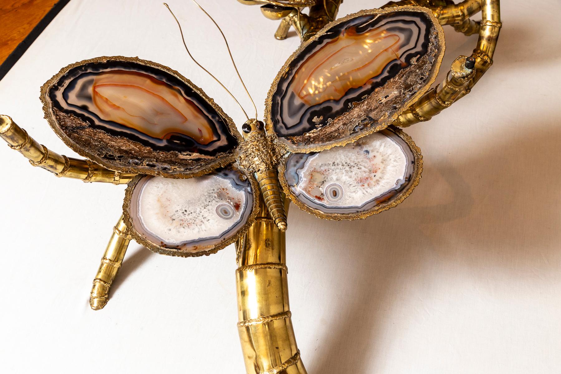 Grande table basse papillon en agate française conçue par Isabelle Faure en vente 2