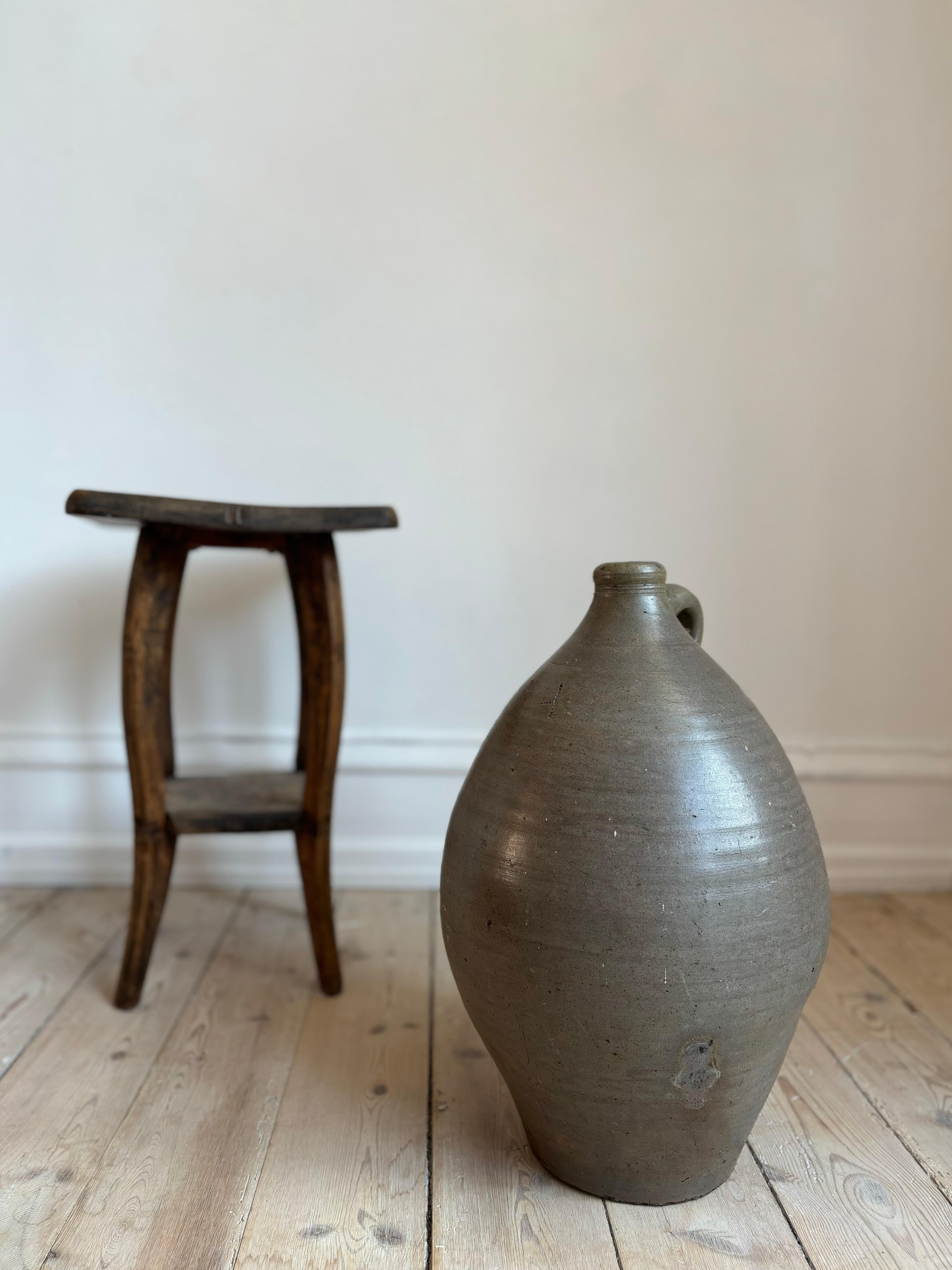 Large Antique French 19th Century Terracotta Cruche Bottle Jug For Sale 1