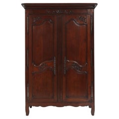 Large French antique carved bridal Armoire in Louis XVI style, 1850