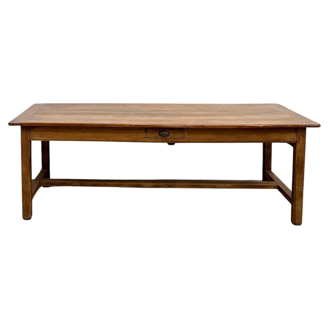 Large french antique farmhouse table in walnut