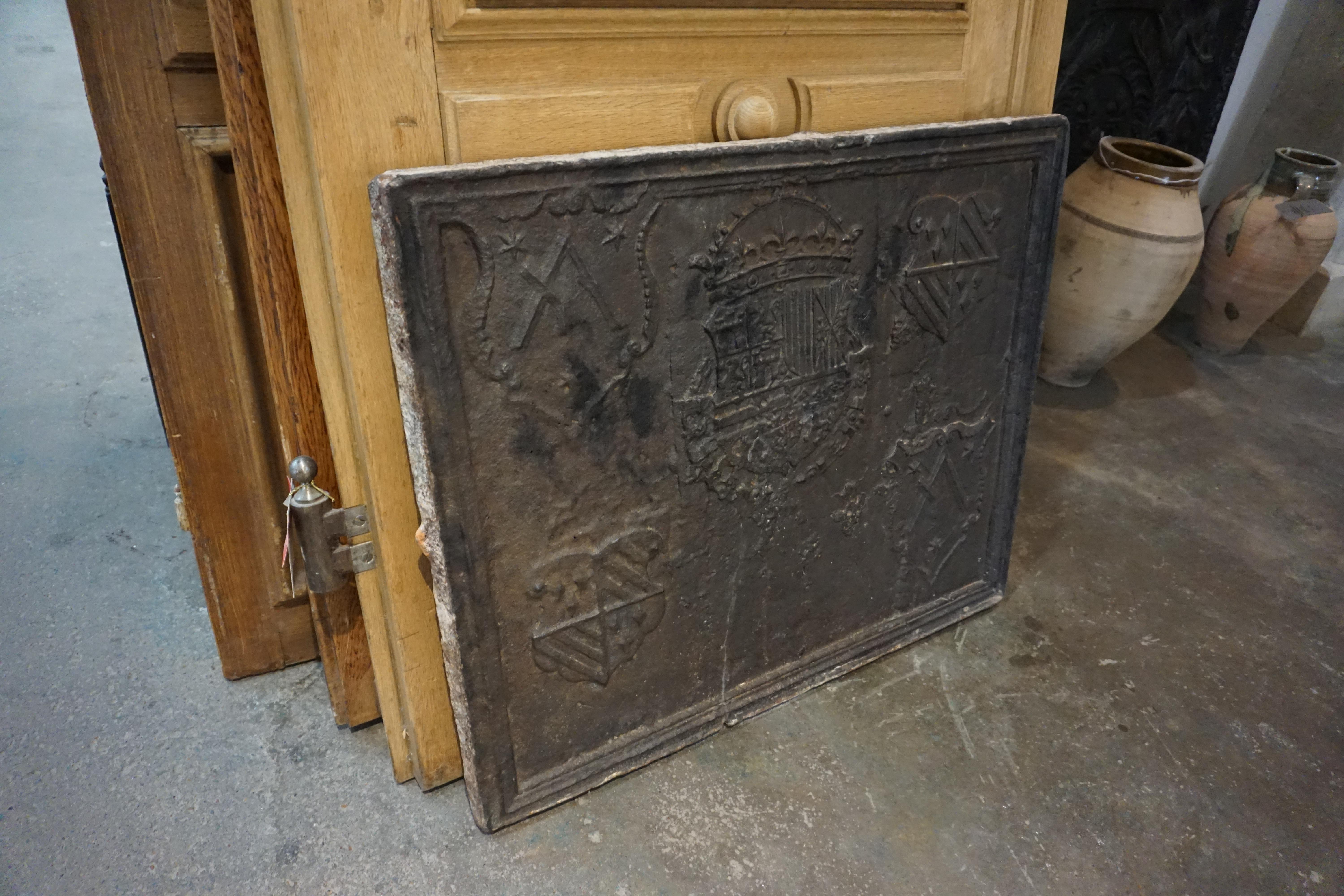 19th Century Large French Antique Fireback For Sale