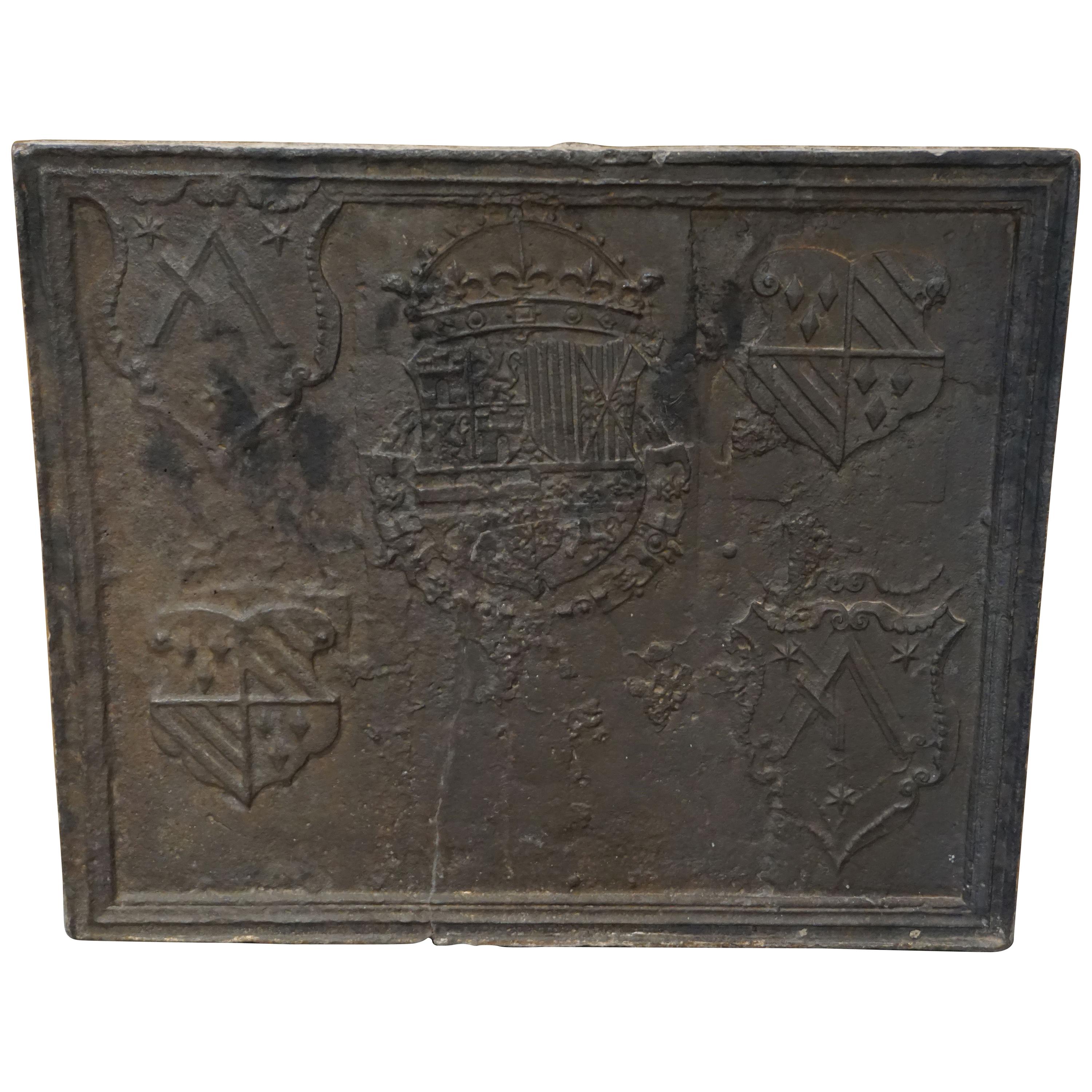Large French Antique Fireback For Sale