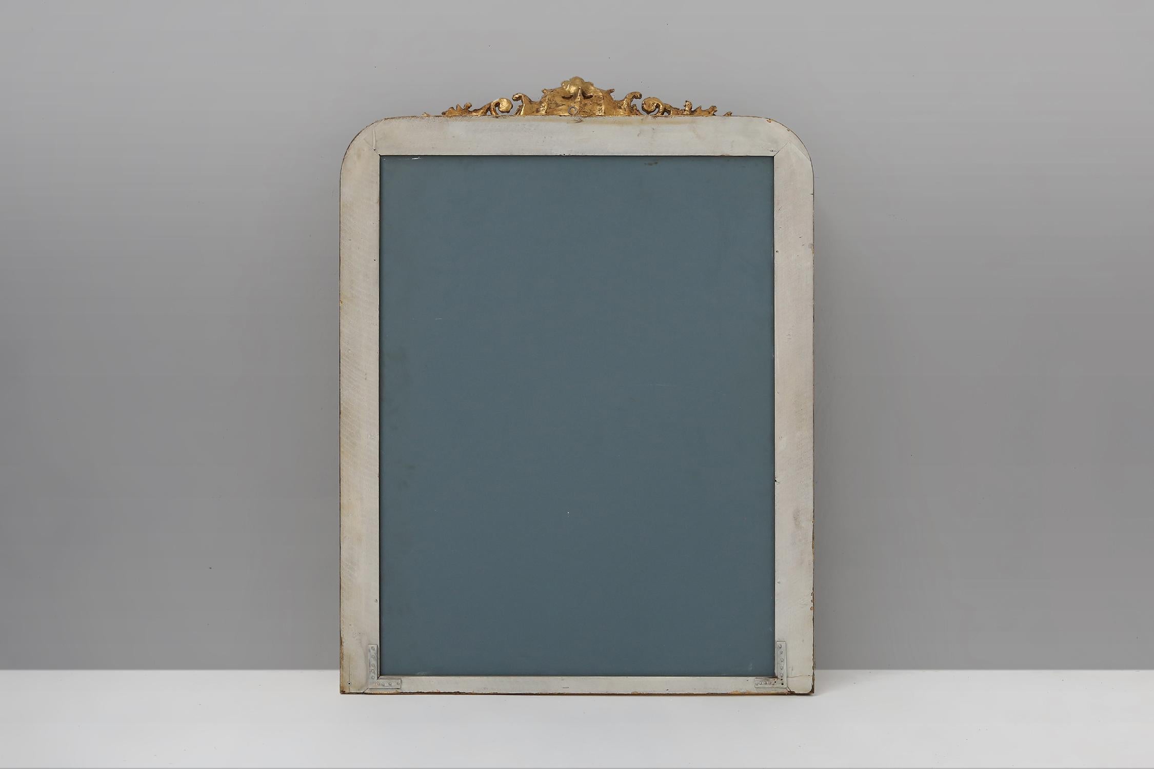 Large French antique gilt wooden chimney mirror, ca 1890 4