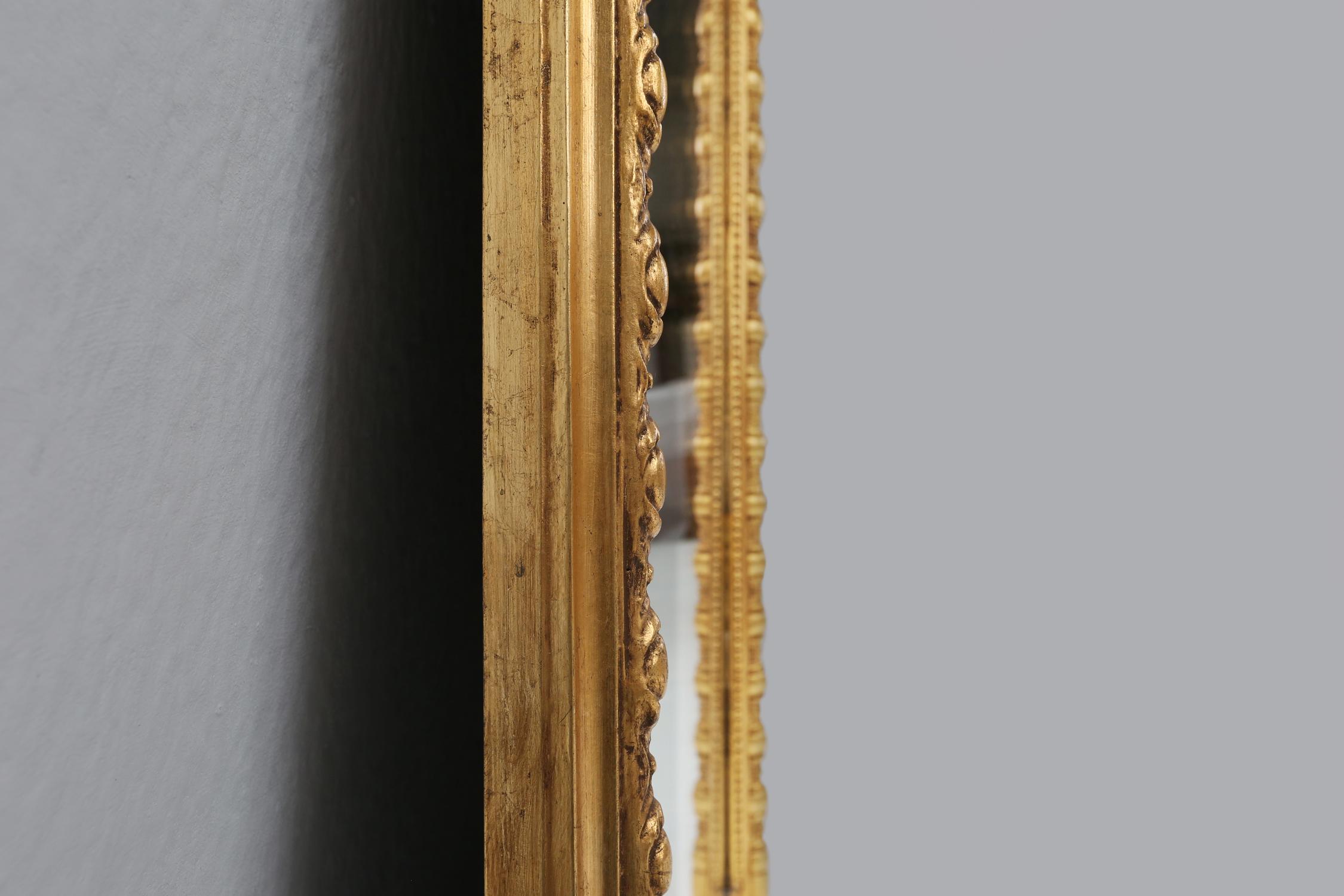 Large French antique gilt wooden chimney mirror, ca 1890 2