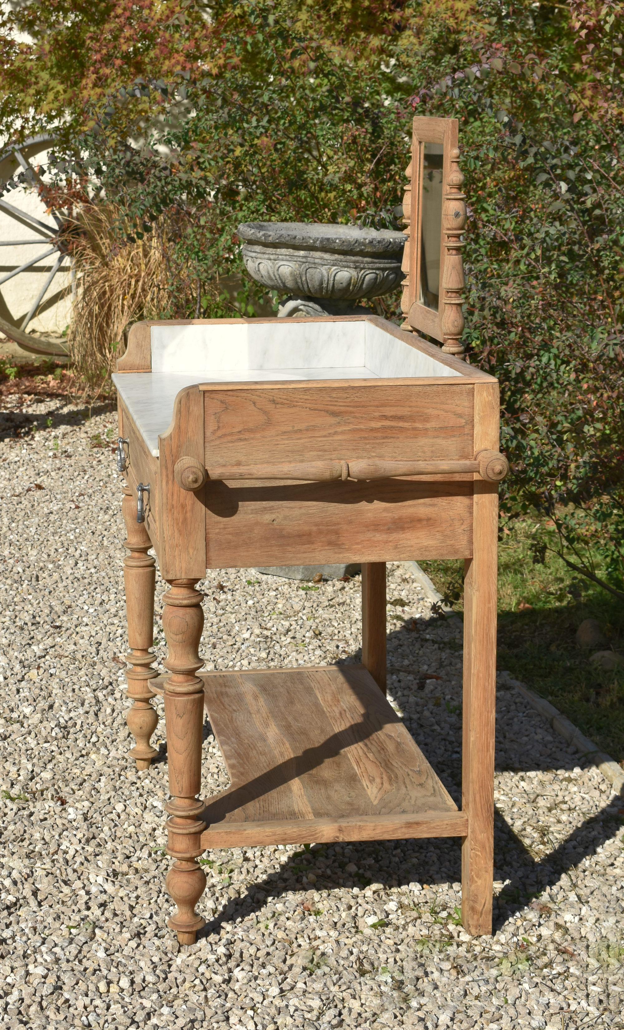 Grande lavabo francese Antique French con specchio in vendita 5