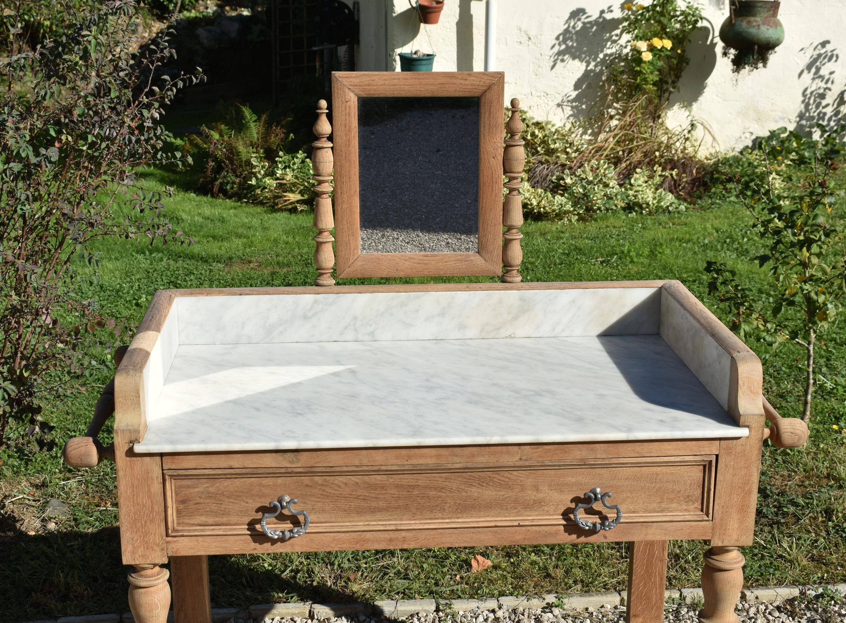 Grande lavabo francese Antique French con specchio In condizioni buone in vendita a SAINTE-COLOMBE, FR