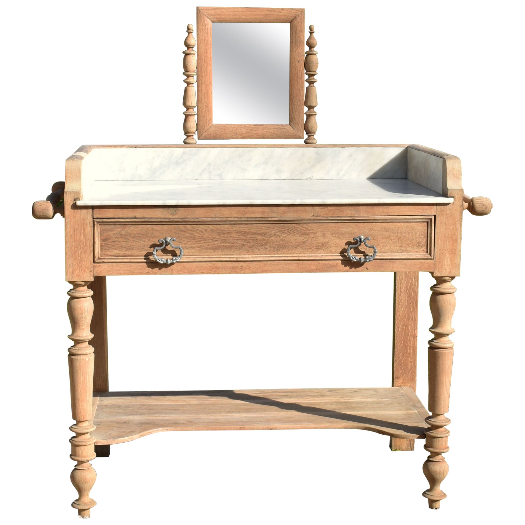 Grande lavabo francese Antique French con specchio in vendita